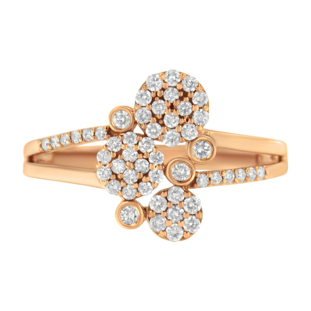 .925 Sterling Silver 1/2 Cttw Diamond Scatter Composite Bypass Ring (I-J Color, I1-I2 Clarity) - Friggin Jewelry