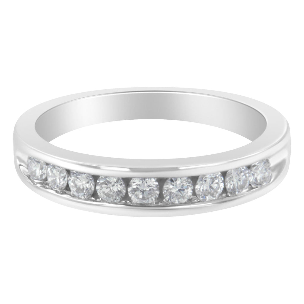 Anello in oro bianco 18 carati con diamanti taglio rotondo (1/2 cttw, colore HI, purezza SI2-I1) - Friggin Jewelry
