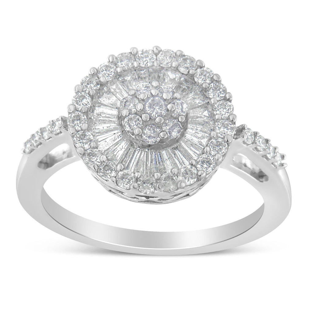 10KT White Gold Diamond Cocktail Ring (1 cttw, H-I Color, SI2-I1 Clarity) - Friggin Jewelry