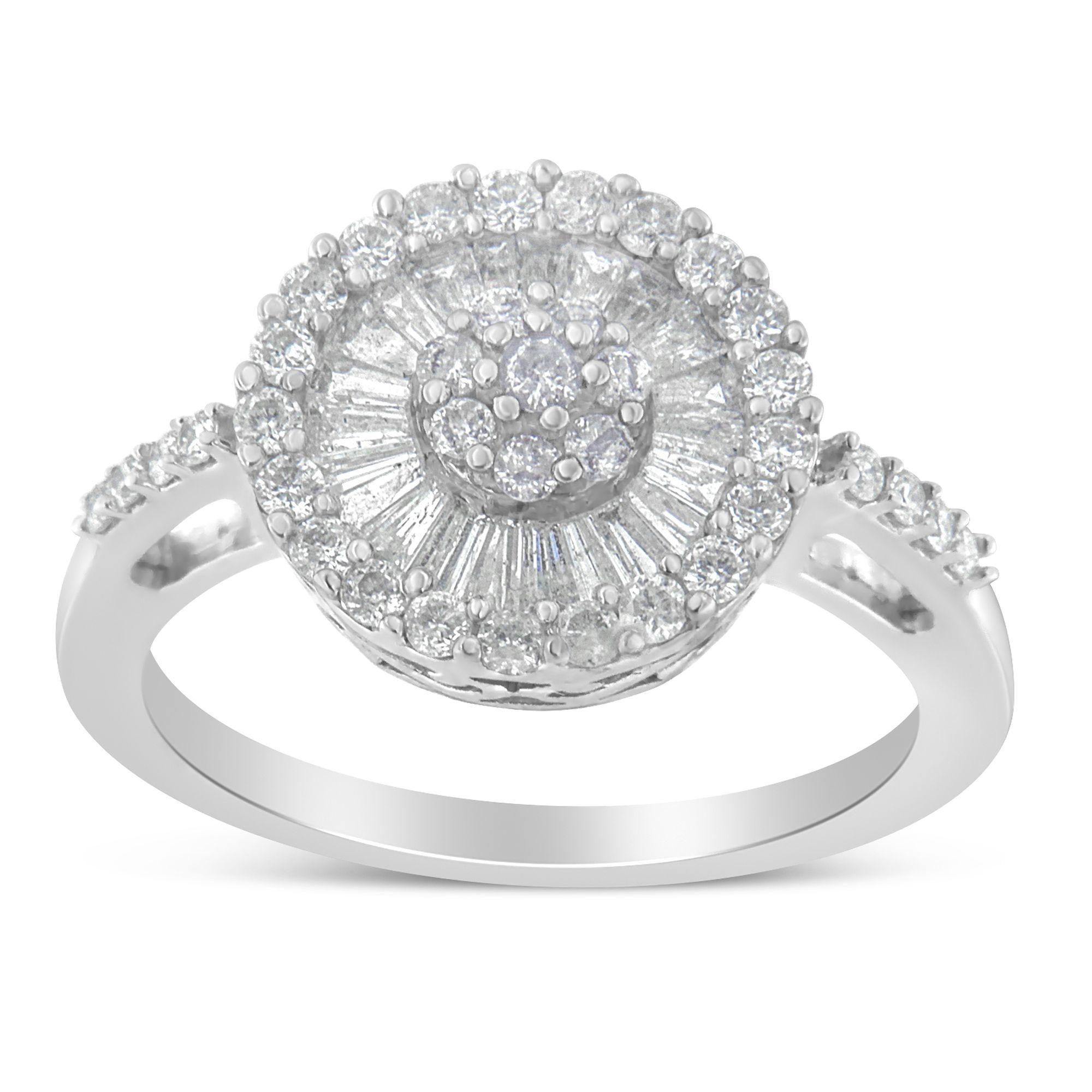 10KT White Gold Diamond Cocktail Ring (1 cttw, H-I Color, SI2-I1 Clarity) - Friggin Jewelry