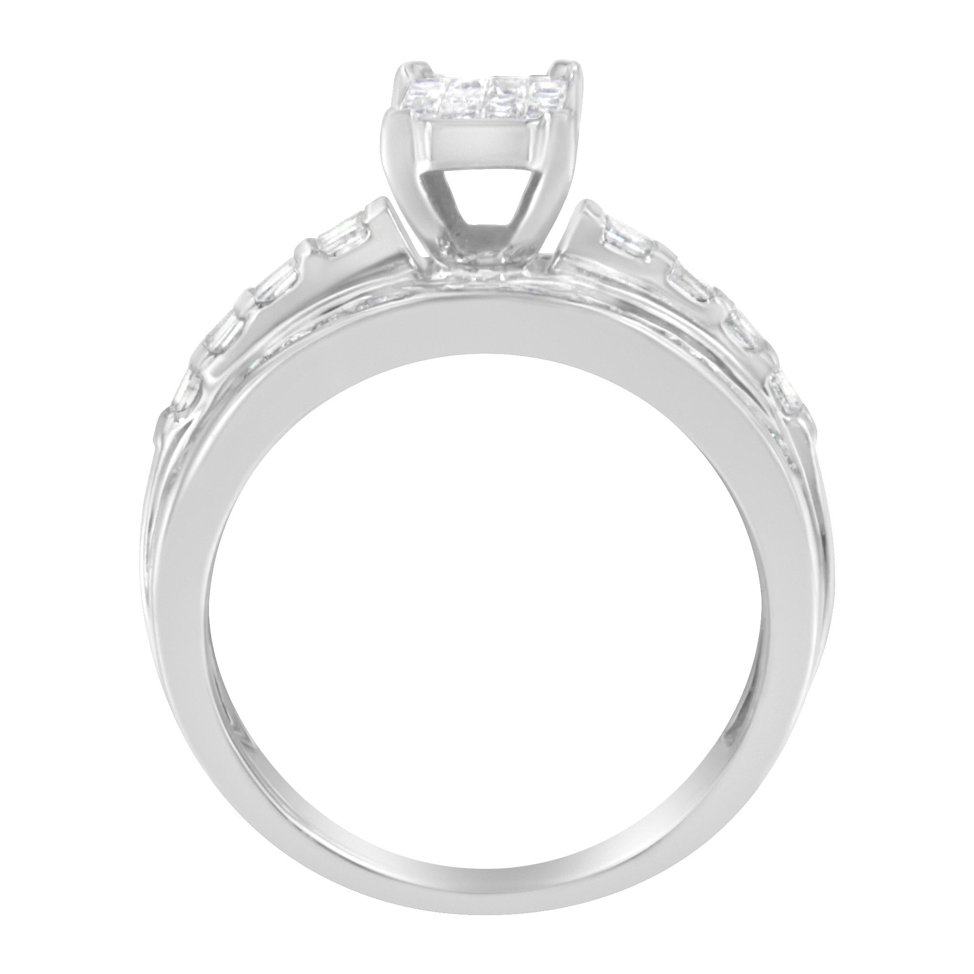 10KT White Gold Diamond Composite Ring (1 cttw, H-I Color, SI2-I1 Clarity) - Friggin Jewelry