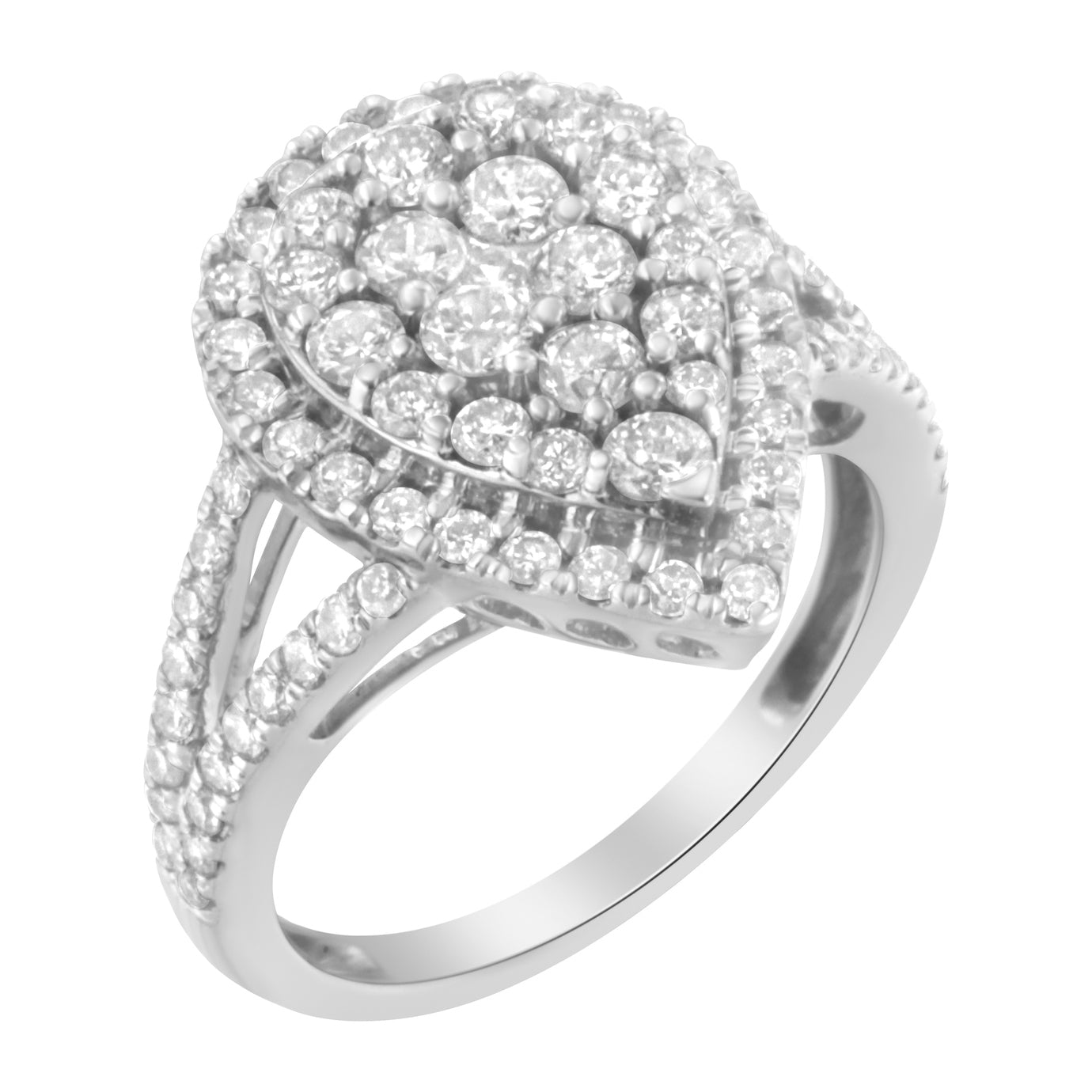 Anello con diamanti in argento sterling 925 (1 1/2 carati, colore HI, purezza I1-I2) - Friggin Jewelry