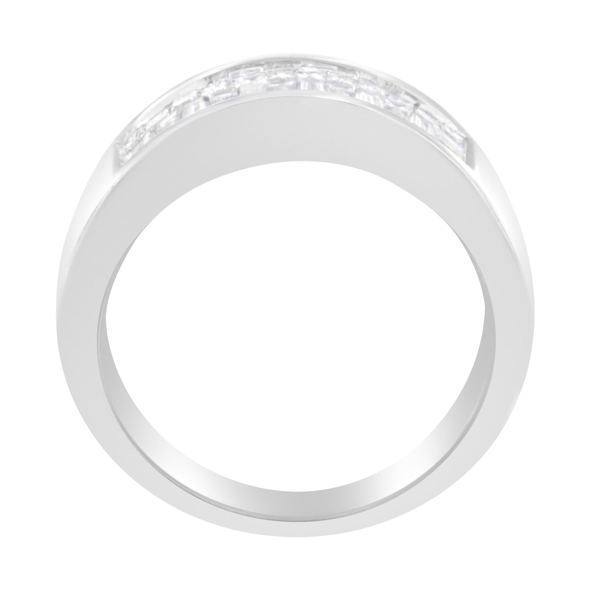 14K White Gold Princess and Baguette-cut Diamond Ring (1.0 Cttw, H-I Color, VS2-SI1 Clarity) - Friggin Jewelry