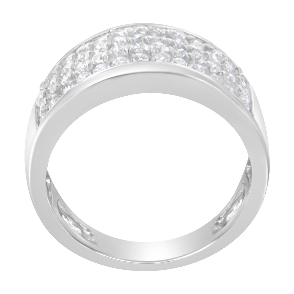 14K White Gold Round Cut Diamond Ring (1.0 Cttw, H-I Color, SI2-I1 Clarity) - Friggin Jewelry Premium