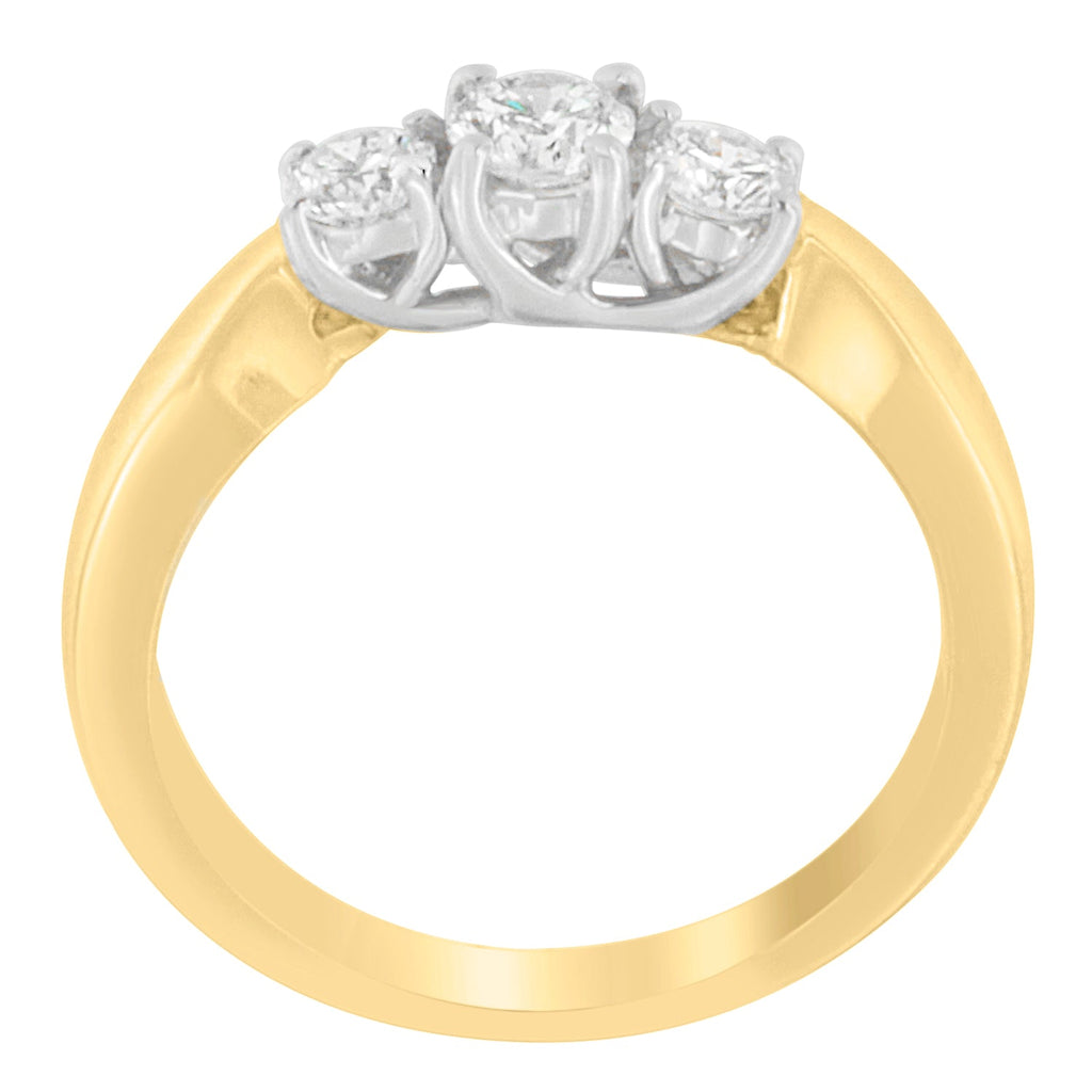 14K Two-Toned Gold 1/2 CTTW Round-cut Diamond Ring (G-H, SI1-SI2) - Friggin Jewelry Premium