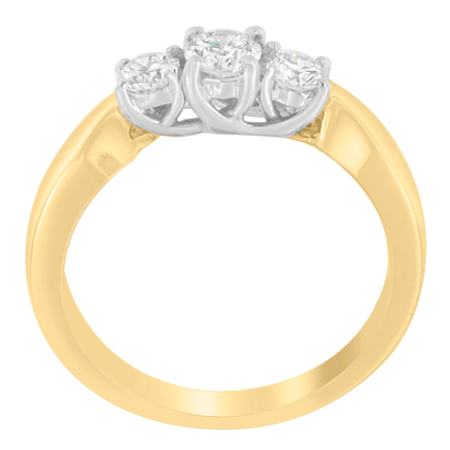 14K Two-Toned Gold 1/2 CTTW Round-cut Diamond Ring (G-H, SI1-SI2) - Friggin Jewelry Premium