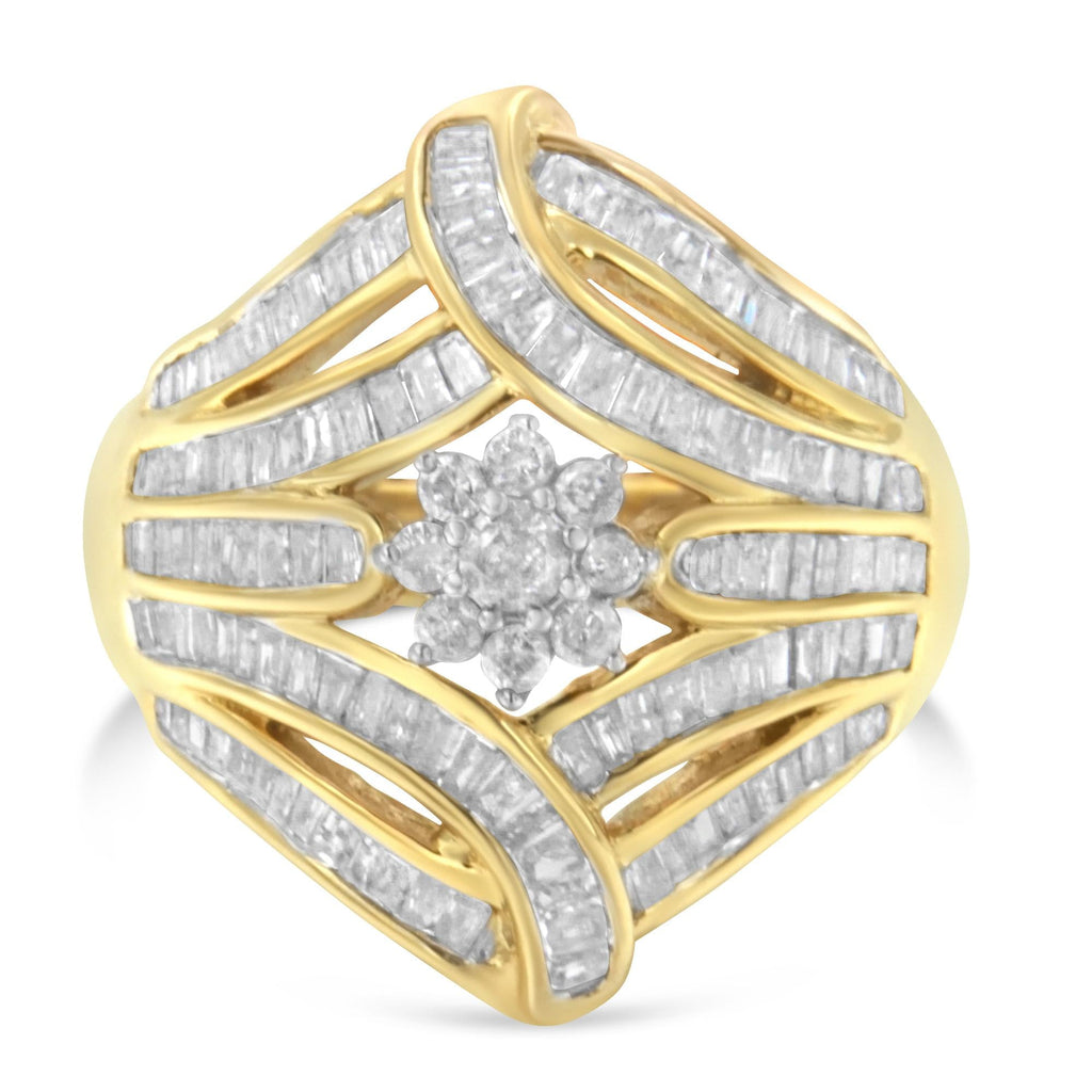 10K Yellow Gold Diamond Ring (1 Cttw, I-J Color, I2-I3 Clarity) - Friggin Jewelry