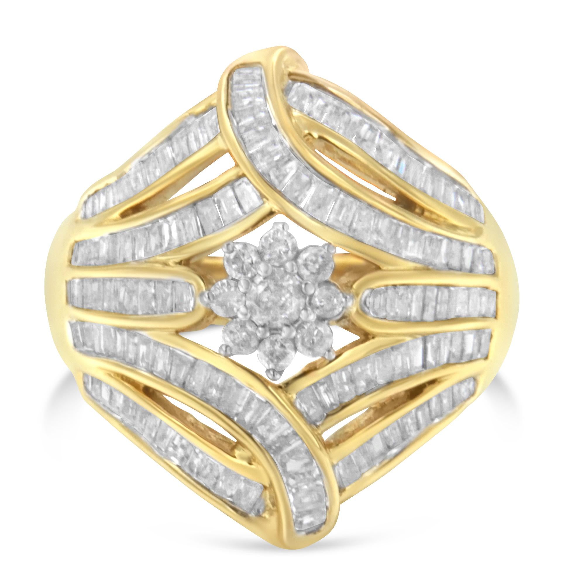10K Yellow Gold Diamond Ring (1 Cttw, I-J Color, I2-I3 Clarity) - Friggin Jewelry