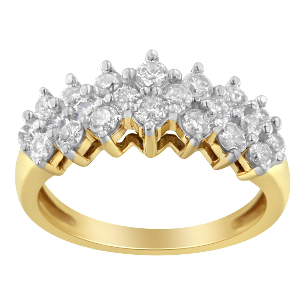 10K Yellow Gold Round Diamond Ring (1 cttw, J-K Color, I1-I2 Clarity) - Friggin Jewelry