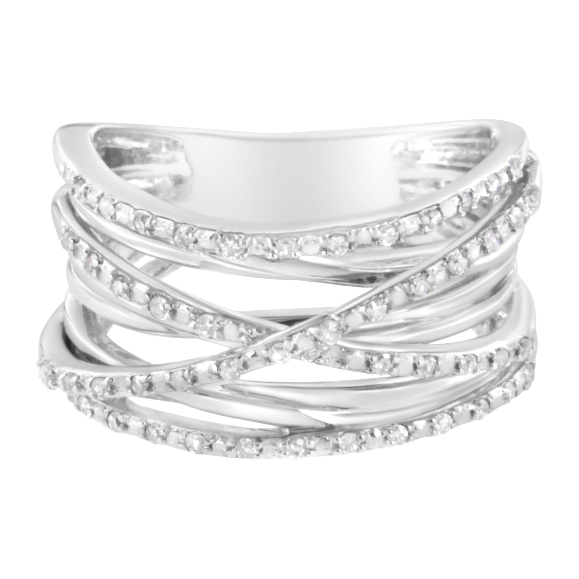 Anillo de plata de ley 925 con diamante de talla redonda de 1/4 quilates engastado en garras (color IJ, claridad I1-I2) - Friggin Jewelry