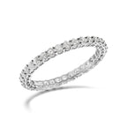Anillo de eternidad en oro blanco de 14 quilates con diamantes cultivados en laboratorio de 1,00 quilates y engaste en garras compartidas (color FG, VS1-VS2) - Friggin Jewelry