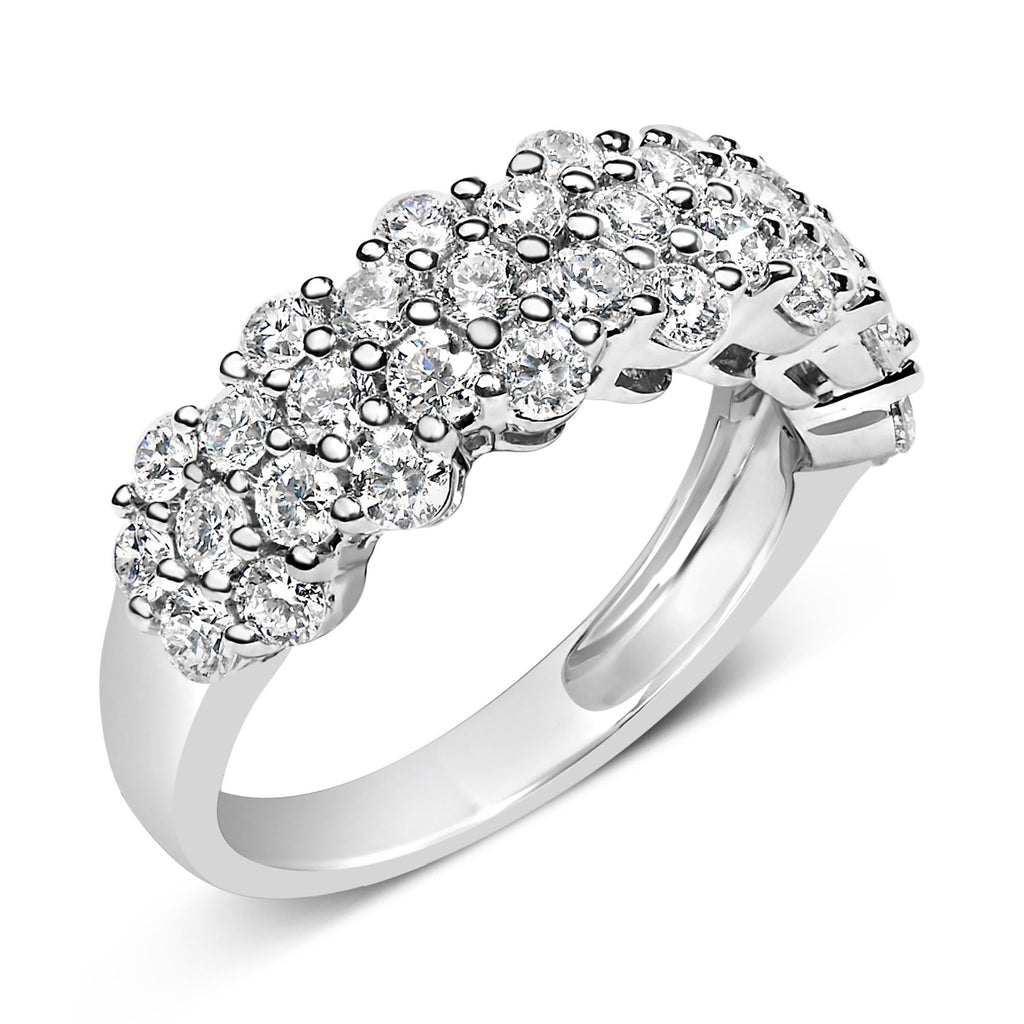 .925 Sterling Silver 2.0 cttw Lab Grown Diamond Scattered Band Ring (F-G Color, VS1-VS2 Clarity) - Friggin Jewelry