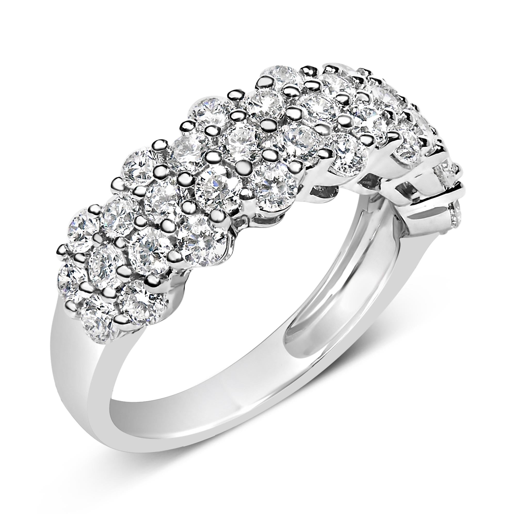 .925 Sterling Silver 2.0 cttw Lab Grown Diamond Scattered Band Ring (F-G Color, VS1-VS2 Clarity) - Friggin Jewelry