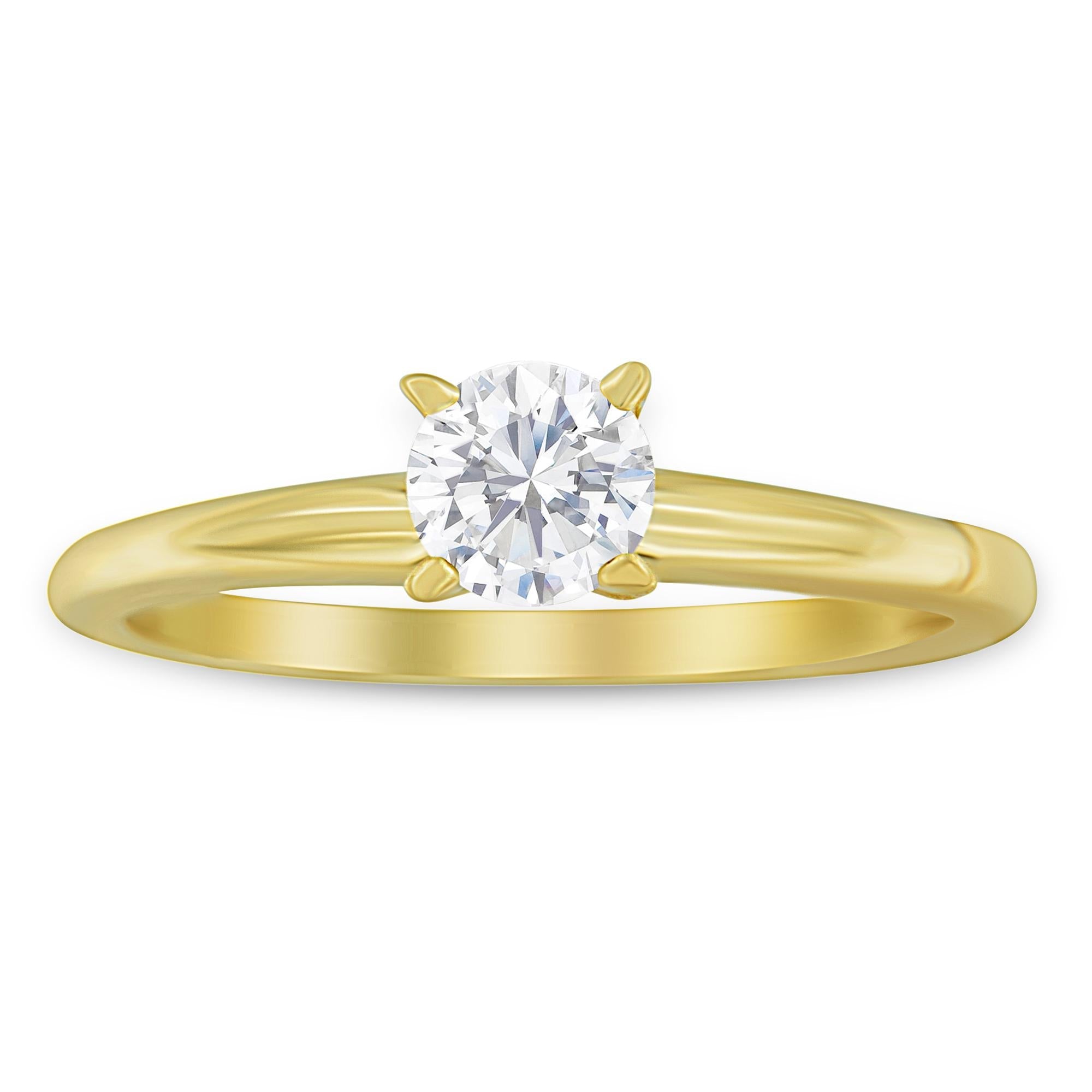 GIA Certified 14k Gold 1/2 Cttw Diamond Solitaire Engagement Ring (H Color, SI1 Clarity) - Friggin Jewelry