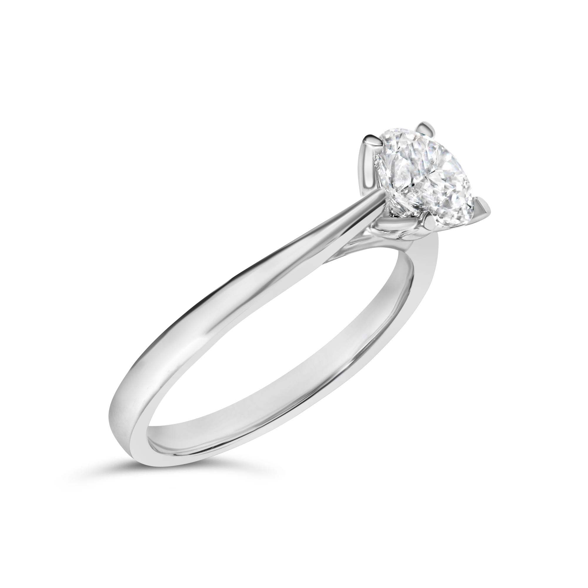 14K White Gold 1.0 Cttw Round Lab Grown Diamond Eagle Claw 4-Prong Set Solitaire Engagement Ring (F-G Color, VS2-SI1 Clarity) - Friggin Jewelry