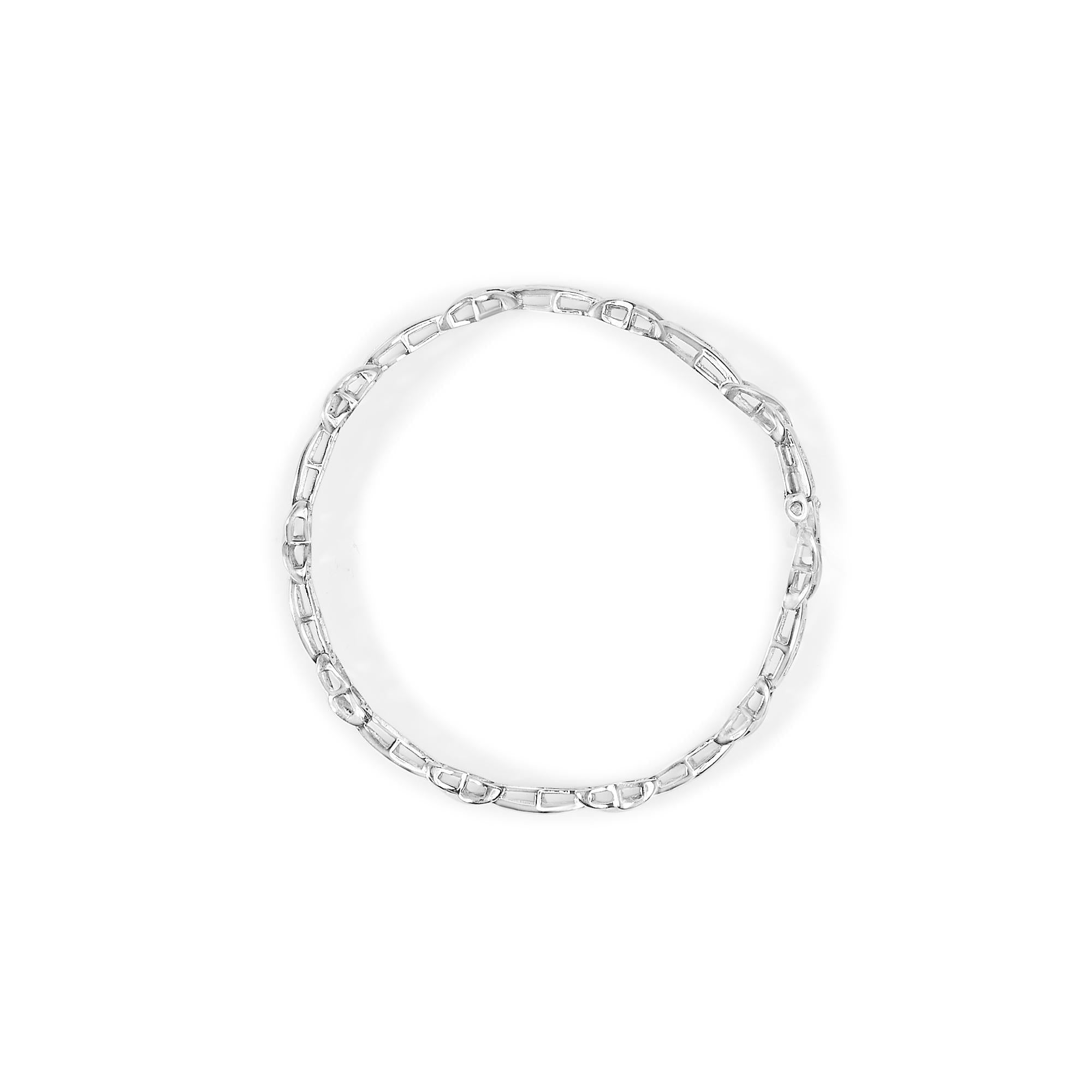 Bracciale tennis in oro bianco 14 carati con diamanti incastonati in modo invisibile da 1,0 ct (colore HI, purezza SI1-SI2) - 7" - Friggin Jewelry