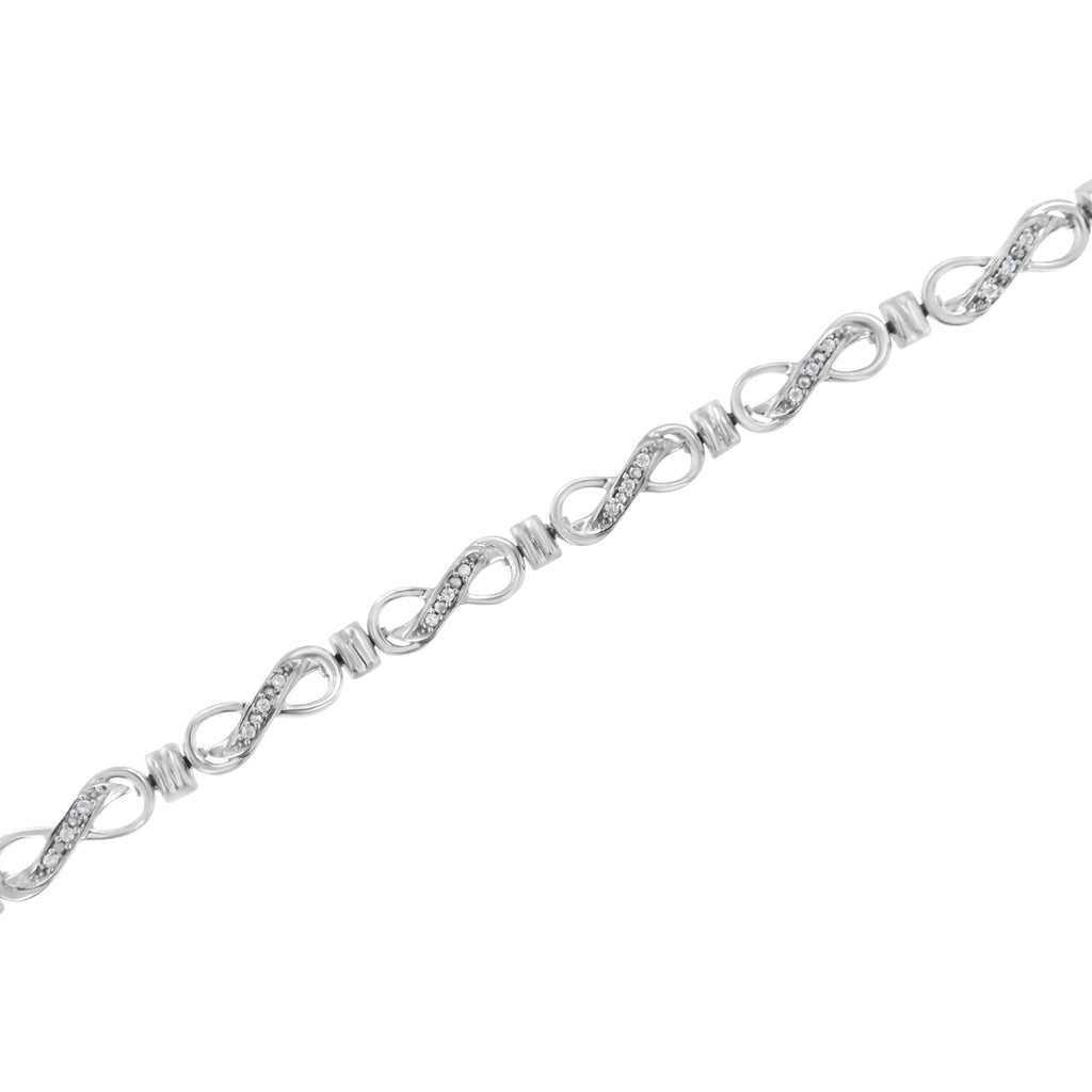 Bracciale a maglie infinito in argento sterling 925 con diamanti da 1/6 carati (colore IJ, purezza promozionale I3) - 7" - Friggin Jewelry