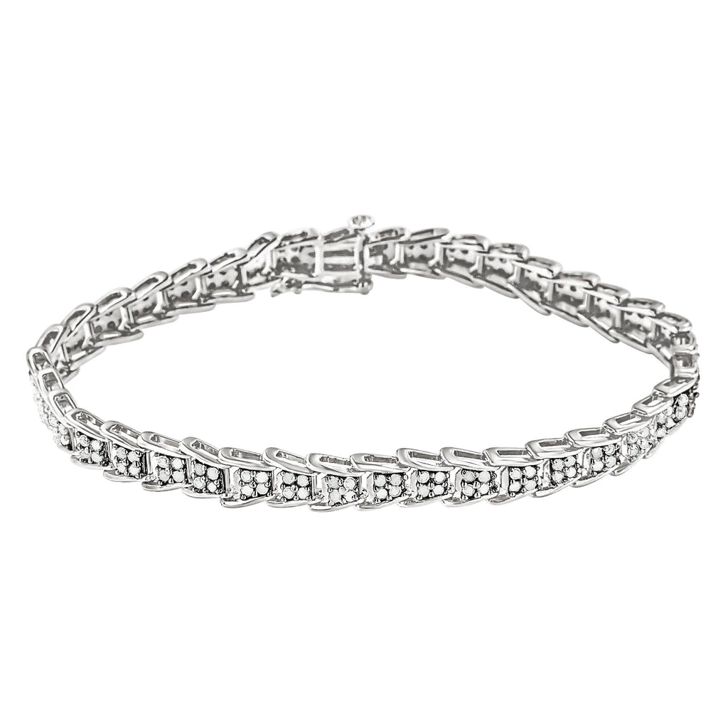 Bracciale tennis a maglie a ventaglio in oro bianco 10k con diamanti da 2 carati (purezza IJ, colore I3) - Misura 7,25" - Friggin Jewelry