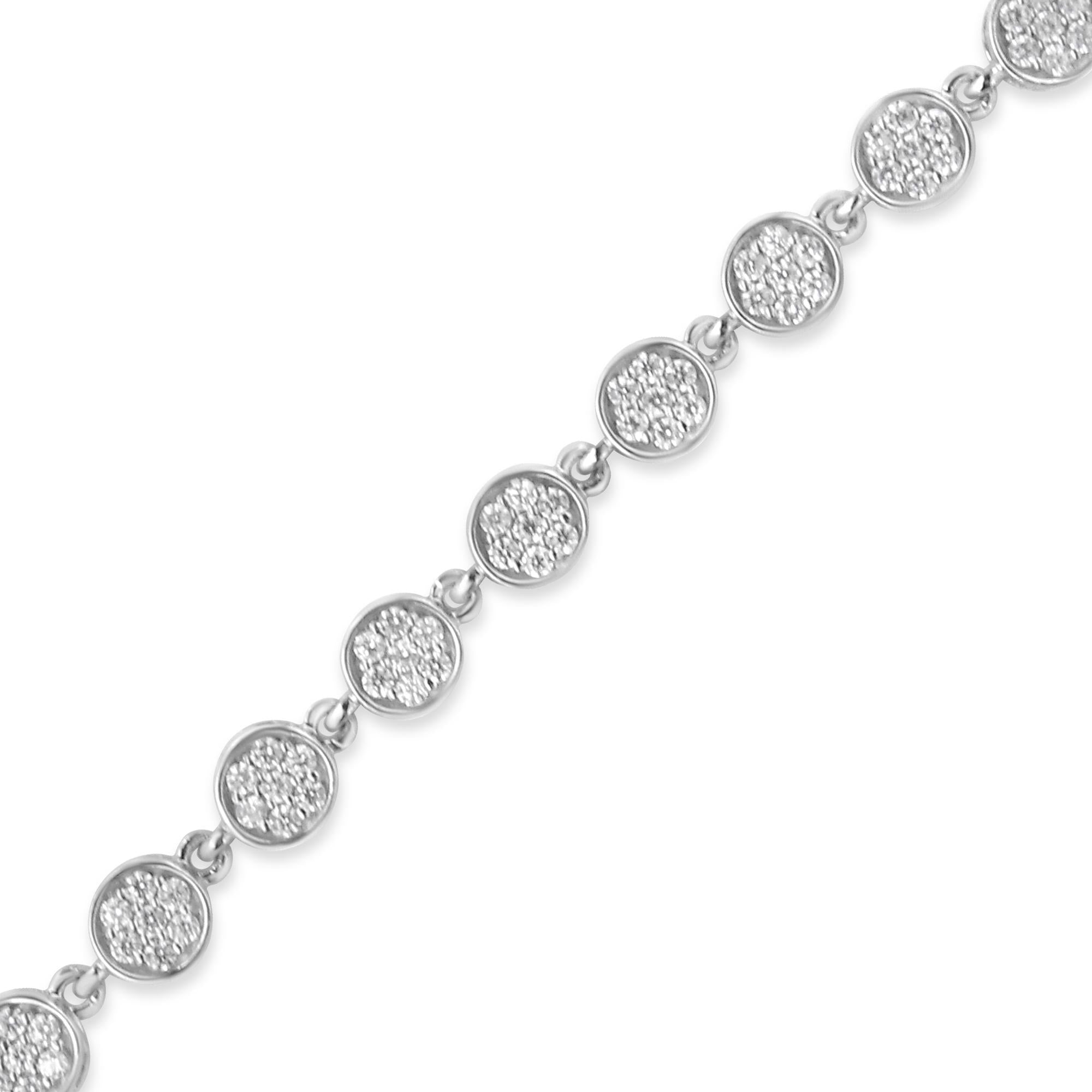 Bracciale a maglie in argento sterling 925 con diamanti rotondi da 2,0 ct (colore GH, purezza I1-I2) - 7,25" - Friggin Jewelry