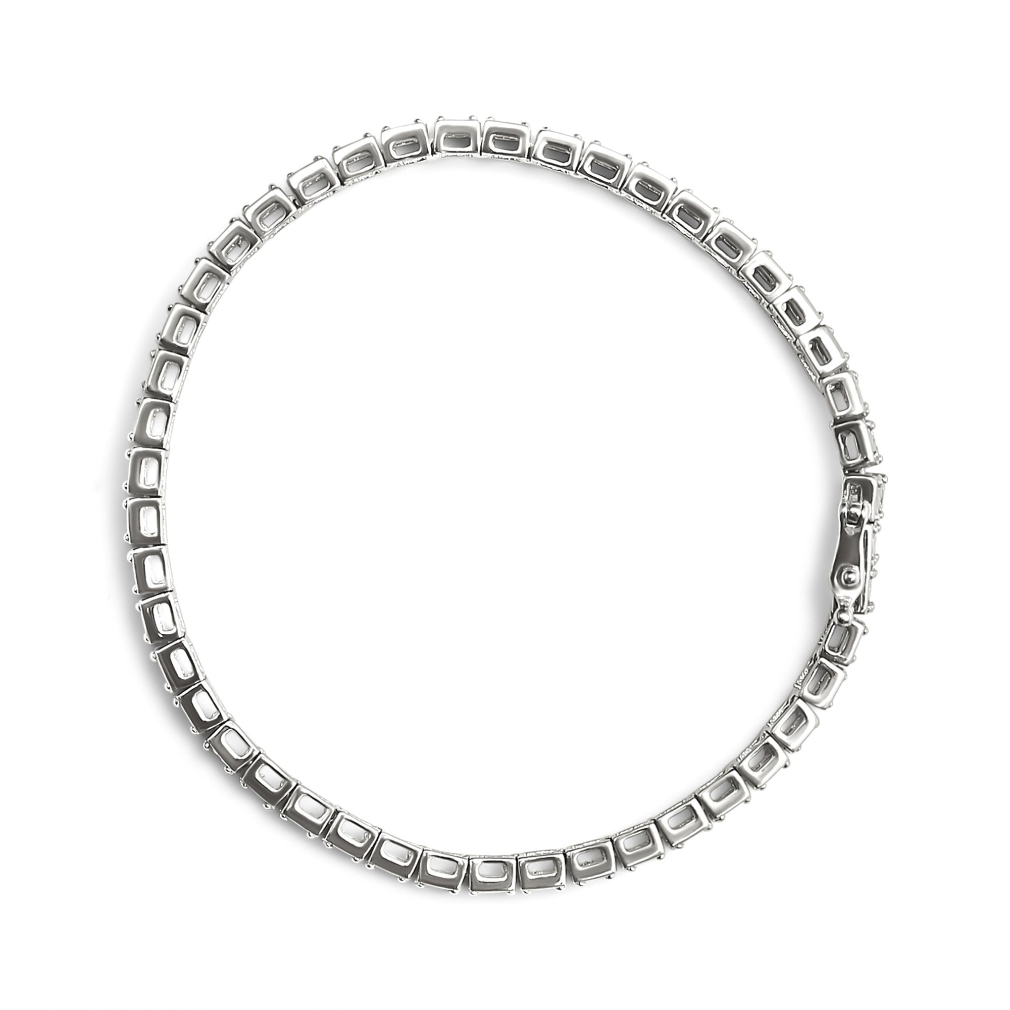 Bracciale a maglie da 7,25" in argento sterling 925 con diamanti da 1/10 ct (colore IJ, purezza I2-I3) - Friggin Jewelry