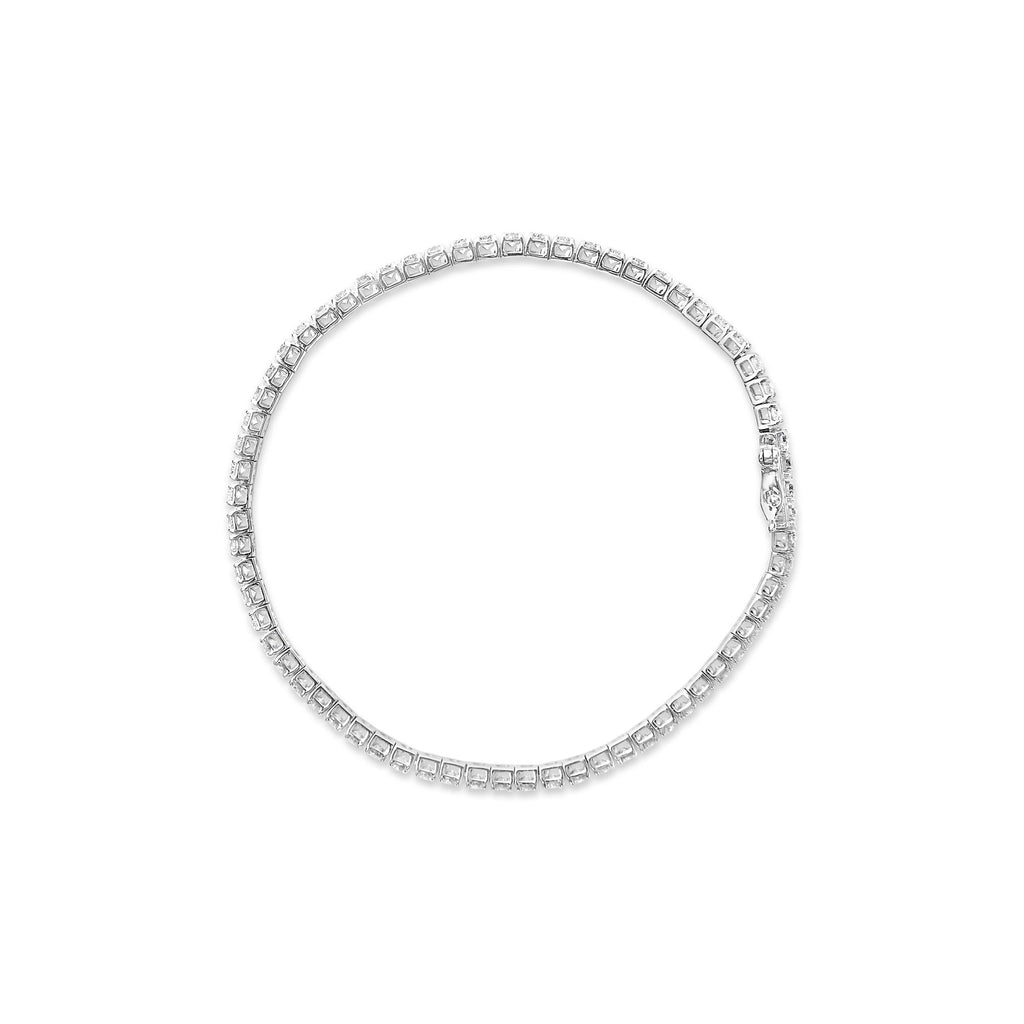 14K White Gold Classic Lab-Grown Diamond Tennis Bracelet (F-G Color, VS2-SI1 Clarity) - 7" Inches - Friggin Jewelry Premium