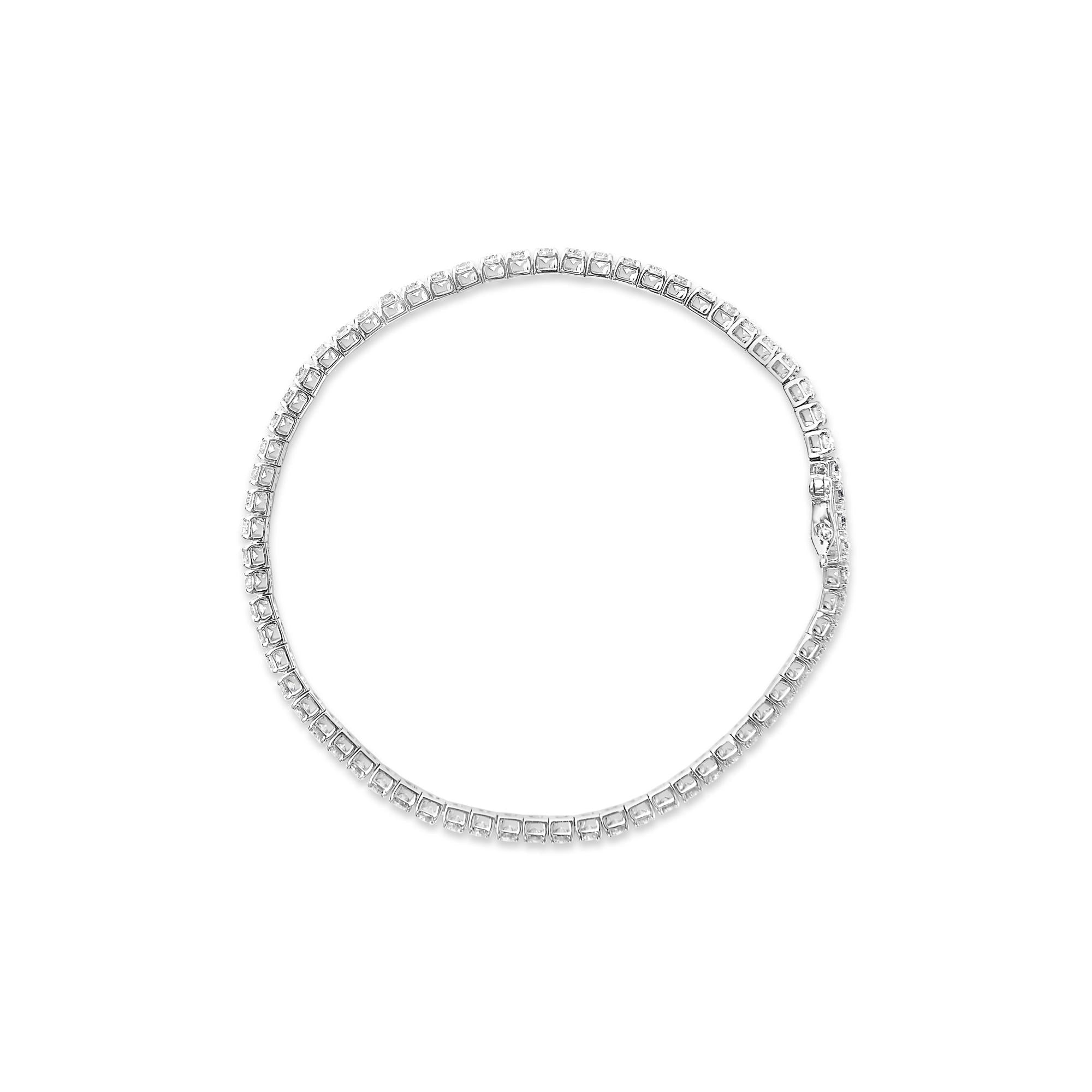 14K White Gold Classic Lab-Grown Diamond Tennis Bracelet (F-G Color, VS2-SI1 Clarity) - 7" Inches - Friggin Jewelry Premium