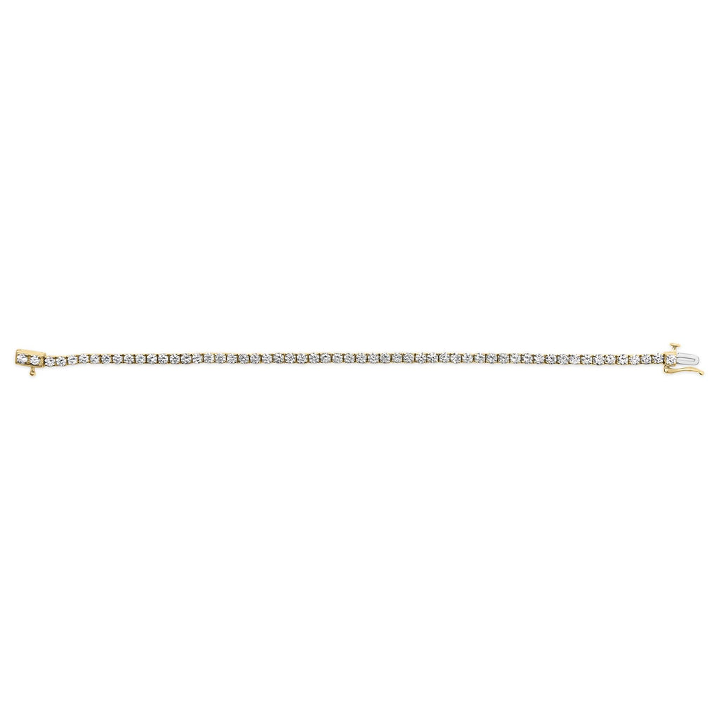 Pulsera de tenis de oro de 14 quilates con diamantes cultivados en laboratorio de 5,0 quilates (color FG, claridad VS1-VS2) - 7,25 pulgadas - Friggin Jewelry