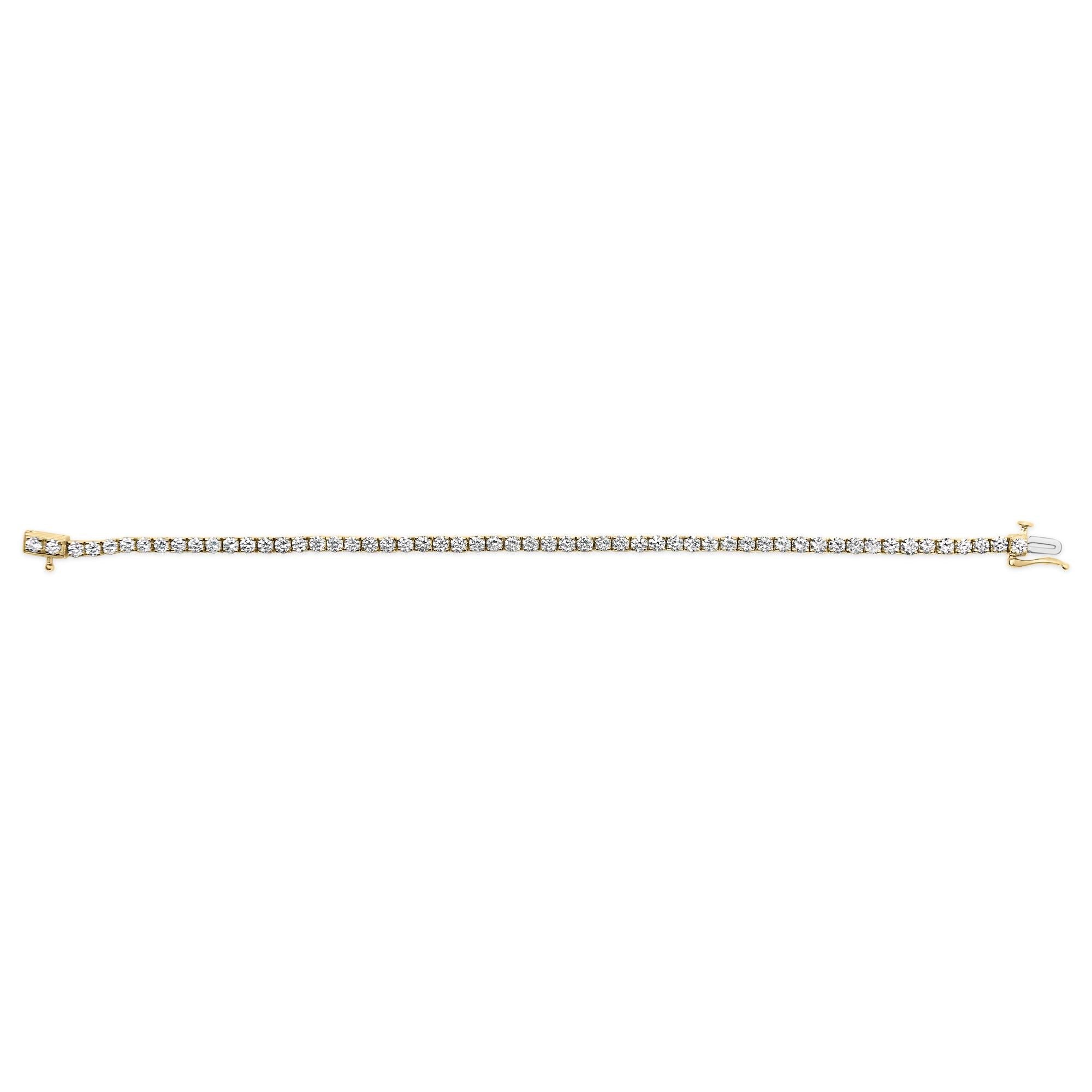 Pulsera de tenis de oro de 14 quilates con diamantes cultivados en laboratorio de 5,0 quilates (color FG, claridad VS1-VS2) - 7,25 pulgadas - Friggin Jewelry