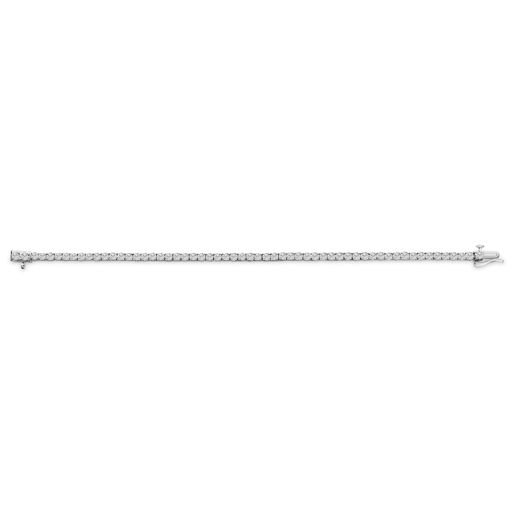 Bracciale tennis classico in oro bianco 14 carati con diamanti coltivati ​​in laboratorio da 6,00 ct - 7,25" - Friggin Jewelry
