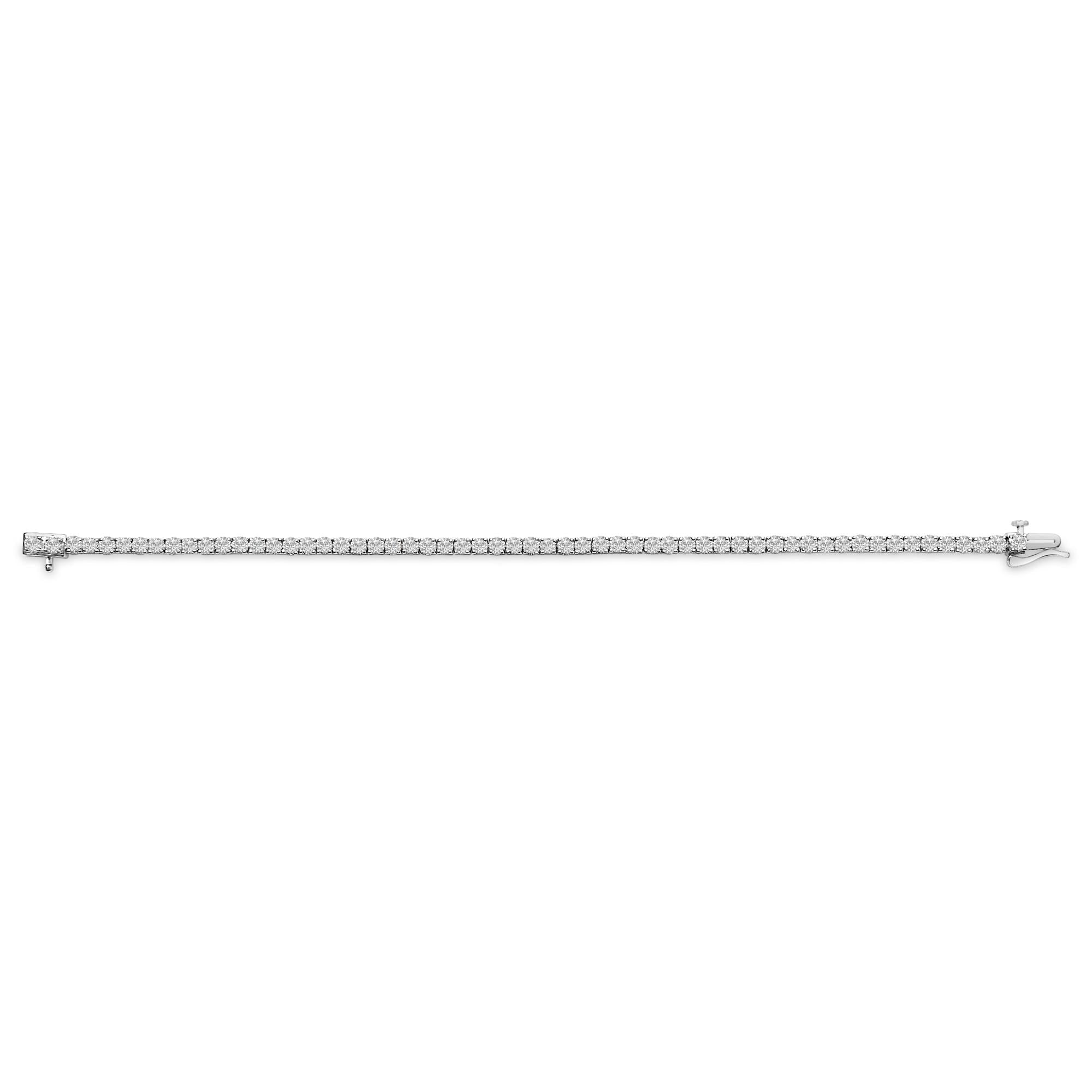 Bracciale tennis classico in oro bianco 14 carati con diamanti coltivati ​​in laboratorio da 6,00 ct - 7,25" - Friggin Jewelry