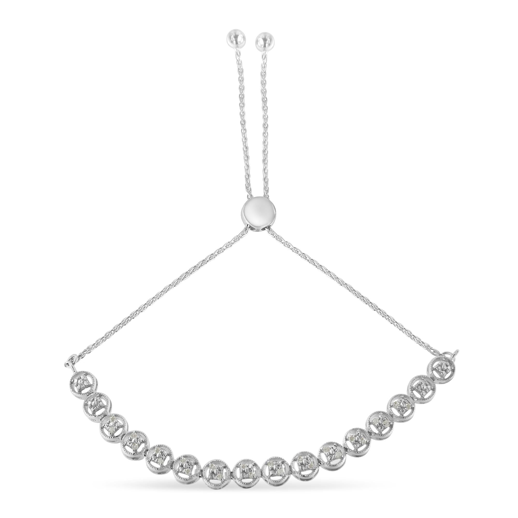 Bracciale Bolo in argento sterling con diamanti (0,25 carati, colore IJ, purezza I3) - Friggin Jewelry
