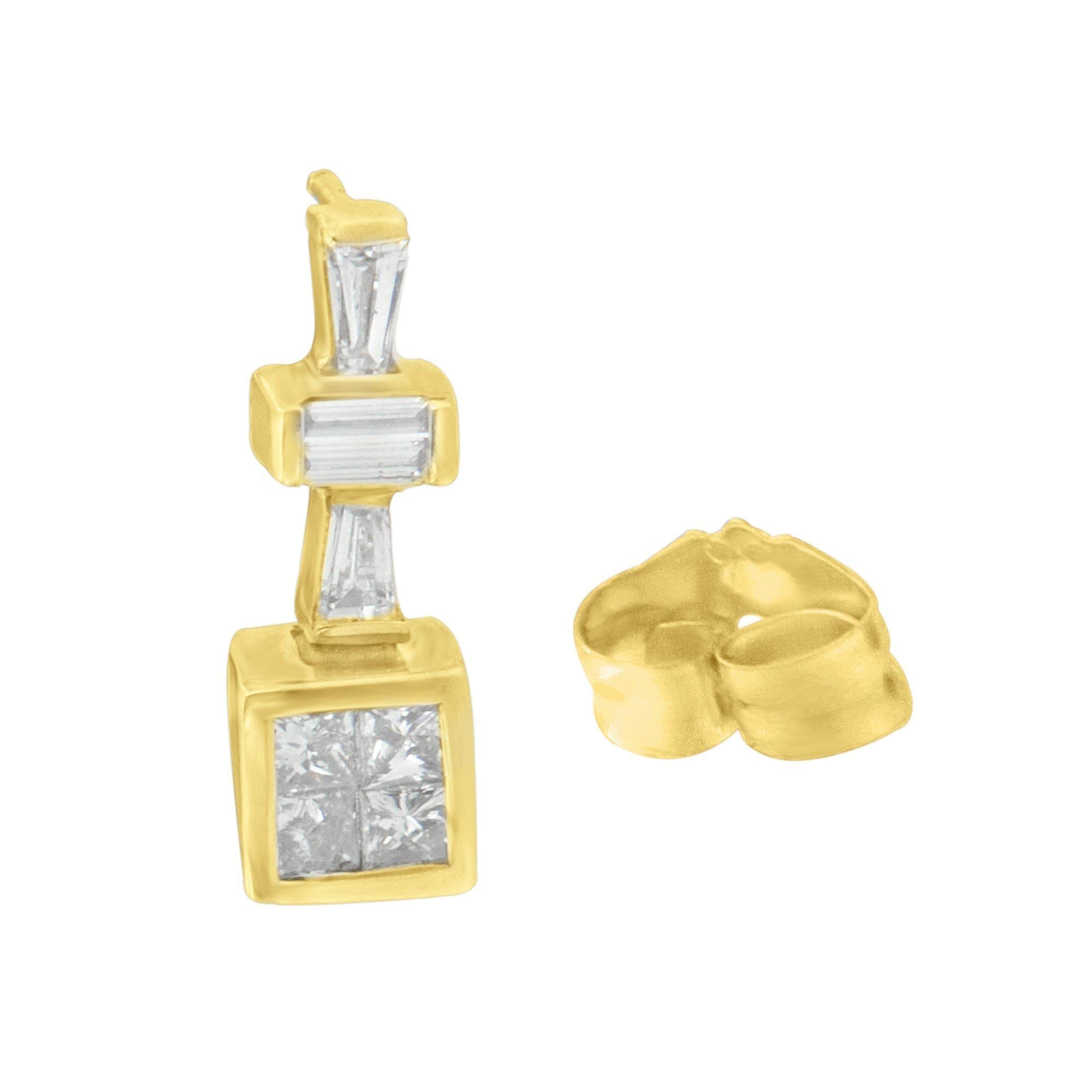 14K Yellow Gold 1/3 cttw Diamond Hoop Earrings (G-H, VS1-VS2) - Friggin Jewelry