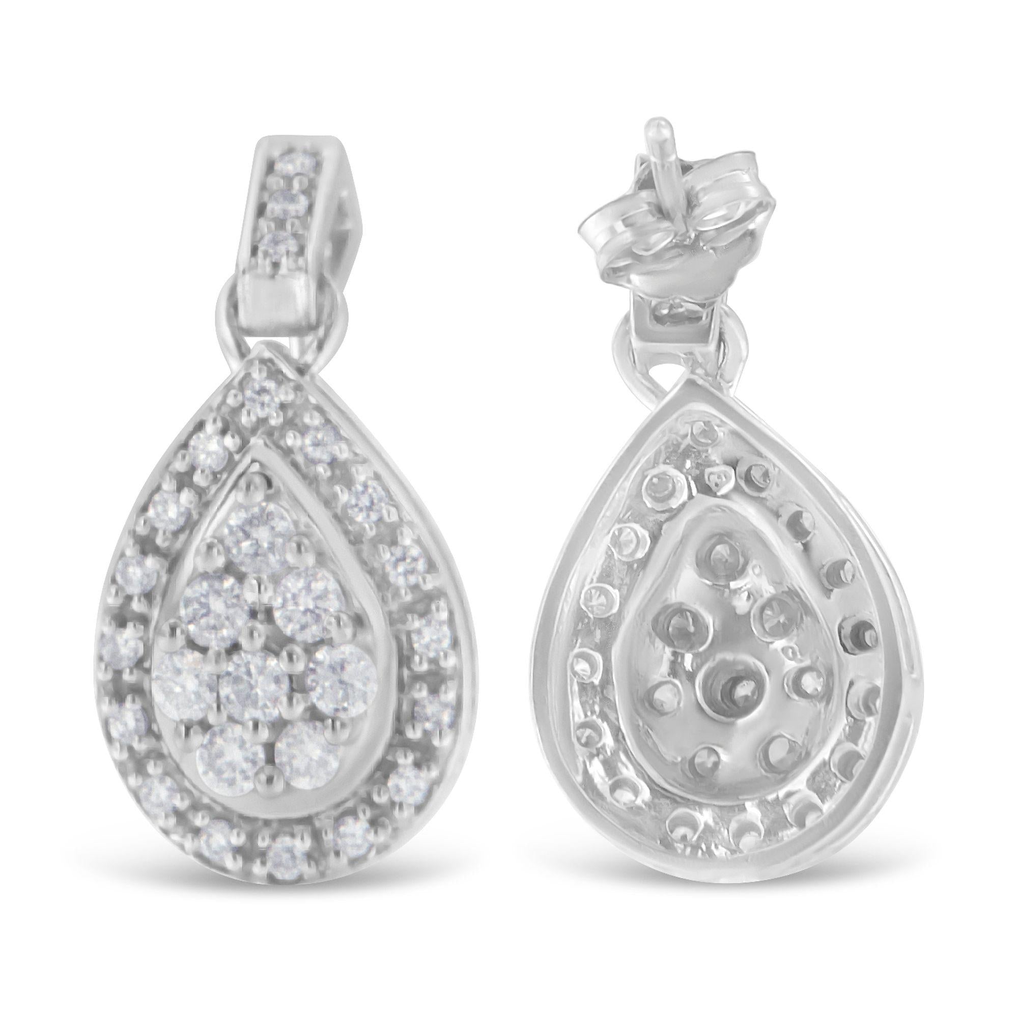 10k White Gold Round Cut Diamond Earrings (0.75 cttw, H-I Color, I1-I2 Clarity) - Friggin Jewelry