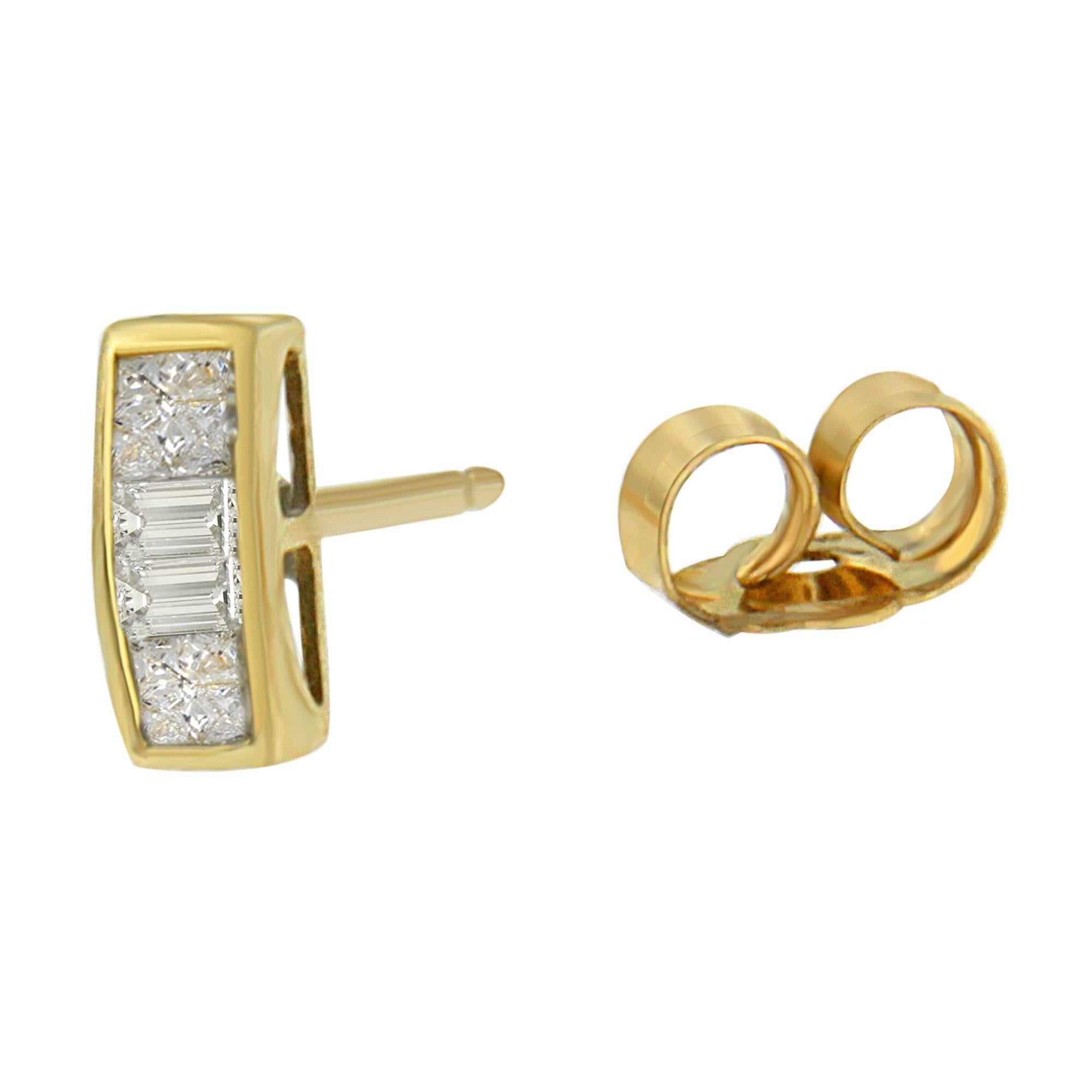 14k Yellow Gold 1/4ct TDW Diamond Earrings (H-I, SI1-SI2) - Friggin Jewelry