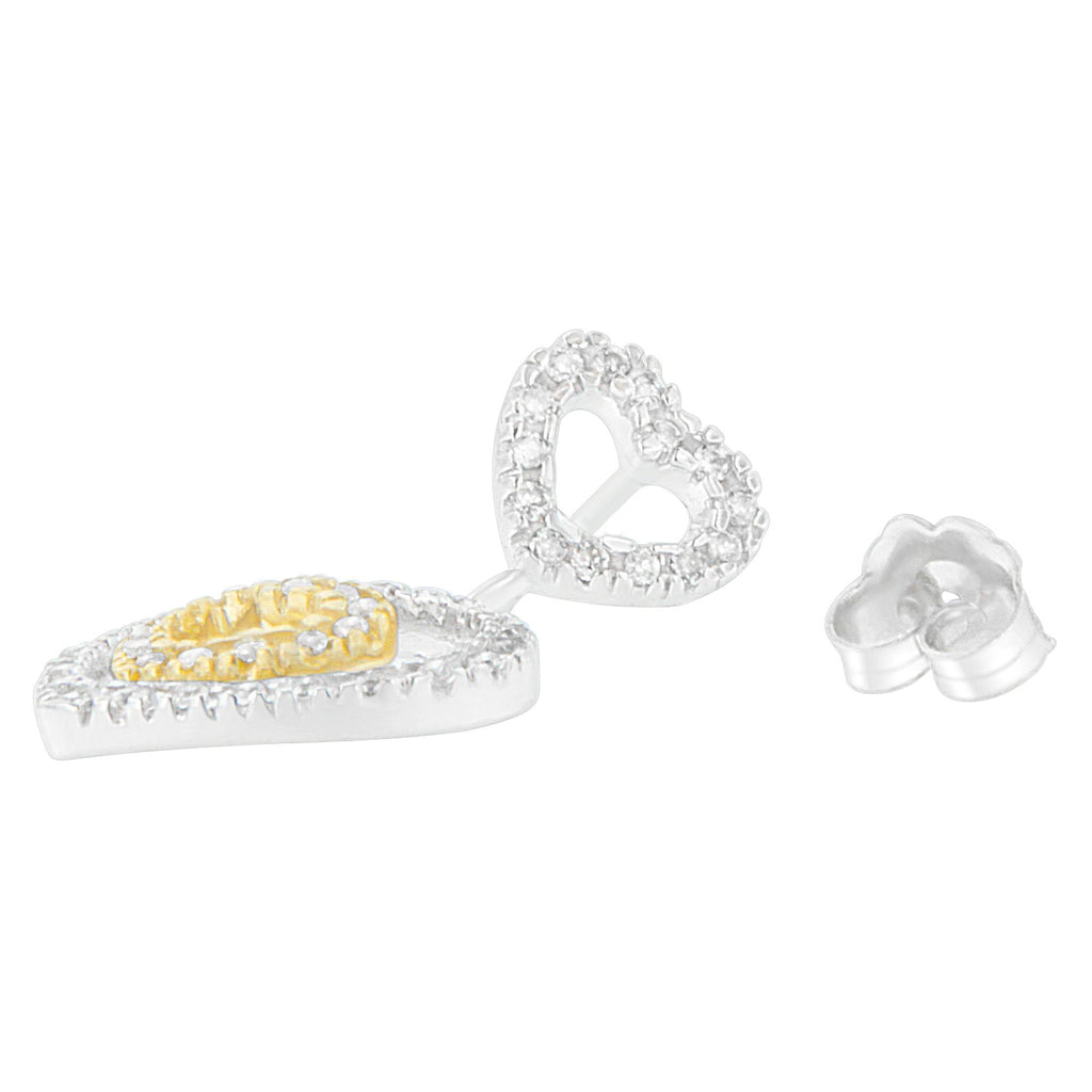 14K Two Toned 1/2 cttw Round Cut Diamond Earrings (H-I, SI1-SI2) - Friggin Jewelry