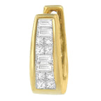 Orecchini in oro giallo 14k con diamanti taglio princess e baguette da 1/2 ct TDW (IJ, VS1-VS2) - Friggin Jewelry