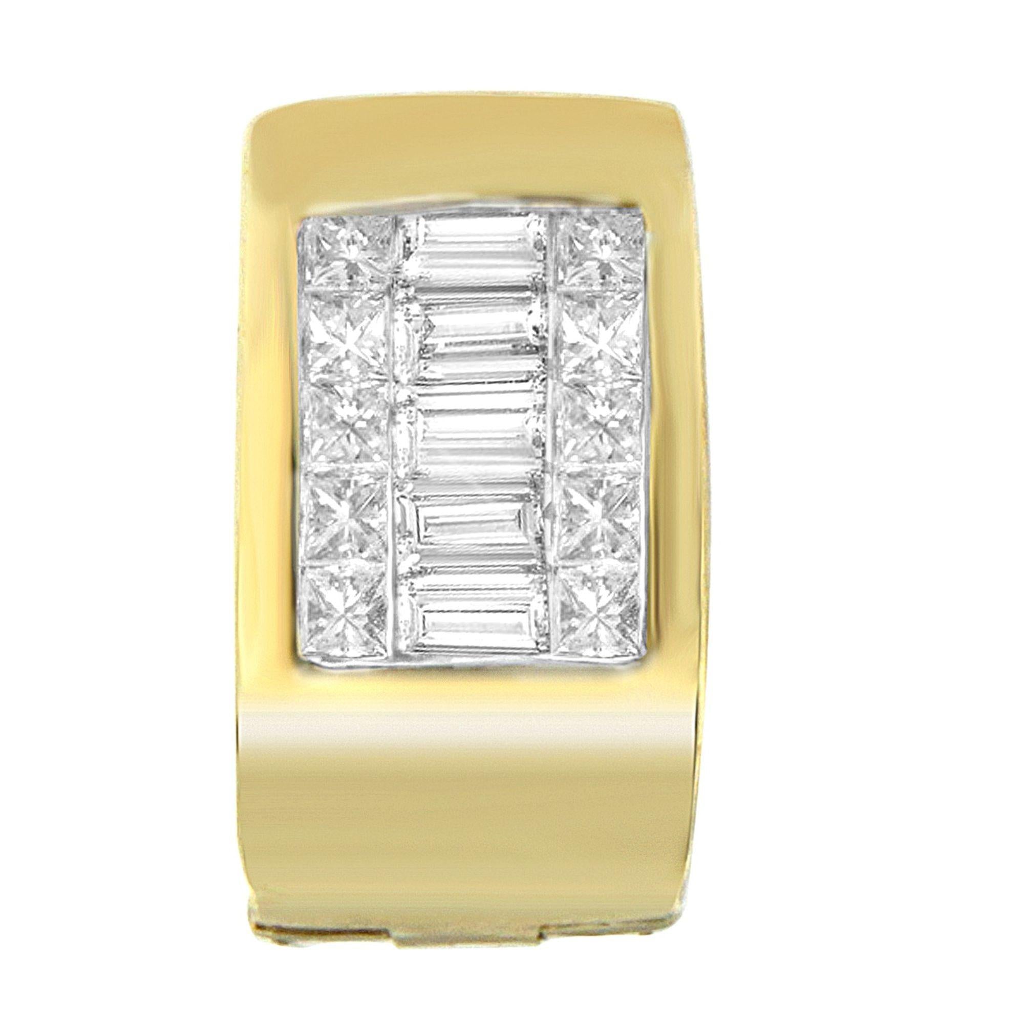 14K Yellow Gold 1/2 cttw Diamond Huggie Earrings (H-I, VS2-SI1) - Friggin Jewelry