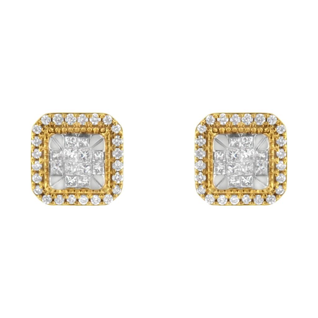 10KT Yellow Gold Diamond Stud Earrings (1/2 cttw, H-I Color, SI2-I1 Clarity) - Friggin Jewelry