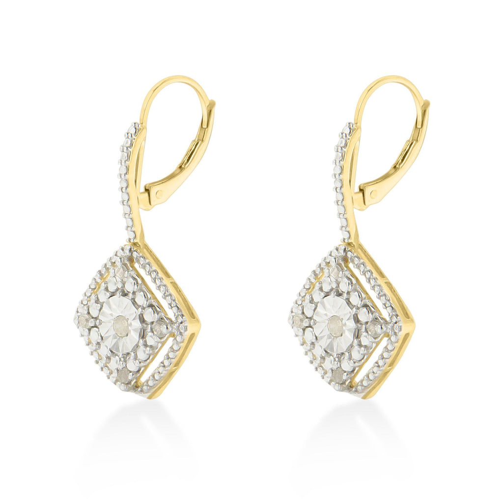 Pendiente colgante de plata de ley con diamante rosa (0,25 cts, color IJ, claridad I2-I3) - Friggin Jewelry