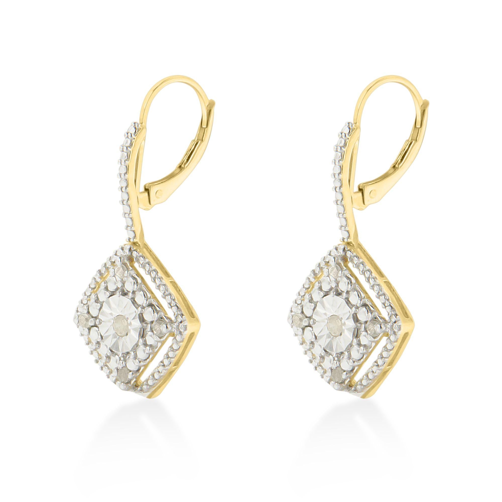 Pendiente colgante de plata de ley con diamante rosa (0,25 cts, color IJ, claridad I2-I3) - Friggin Jewelry