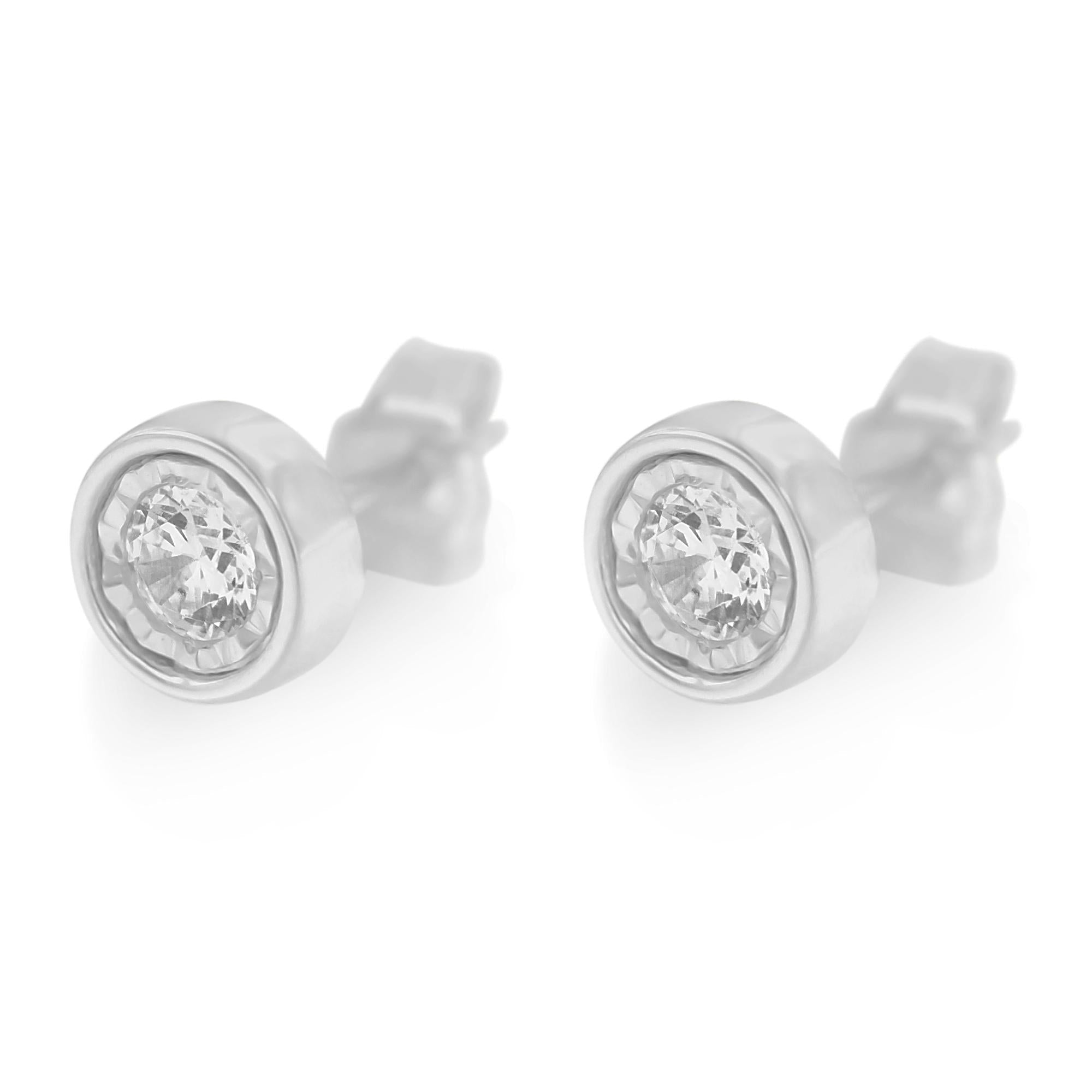 Aretes florales de diamantes en oro blanco de 10 quilates (3/8 ct, color IJ, claridad I2-I3) - Friggin Jewelry