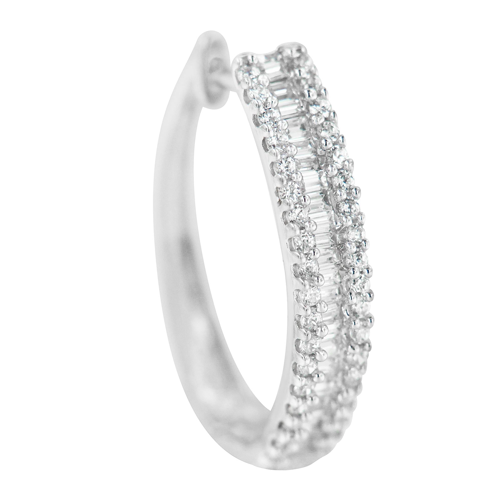 10K White Gold Diamond Hoop Earrings (3/4 cttw, I-J Color, I2-I3 Clarity) - Friggin Jewelry