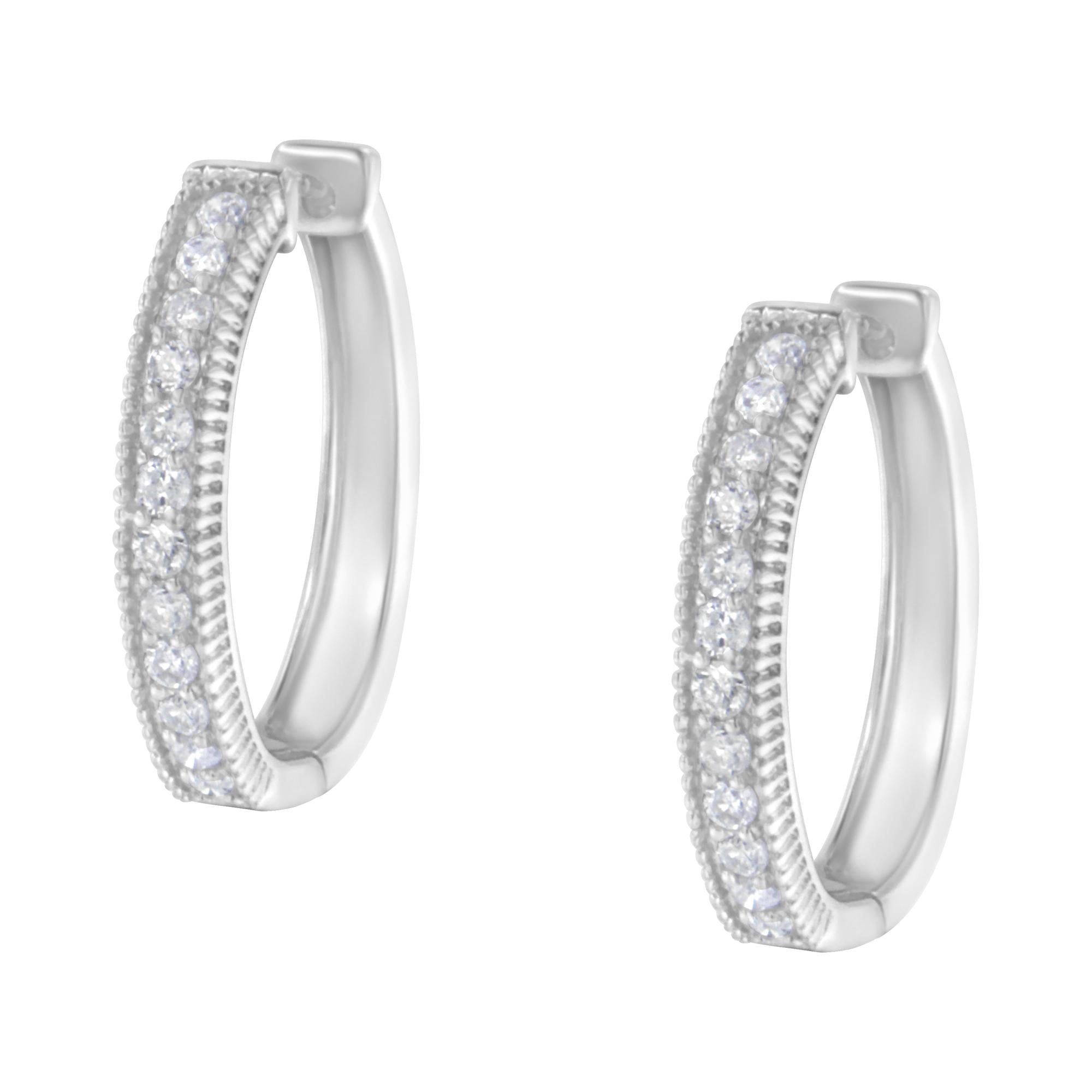 Aros de diamantes en oro blanco de 10 quilates (1,00 ct, color HI, claridad I1-I2) - Friggin Jewelry