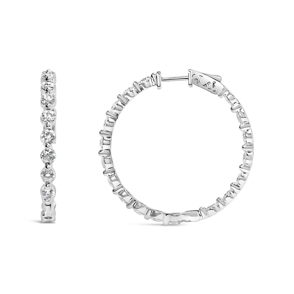 Orecchini a cerchio con diamanti da laboratorio da 5,00 ct in oro bianco 14 carati - Friggin Jewelry