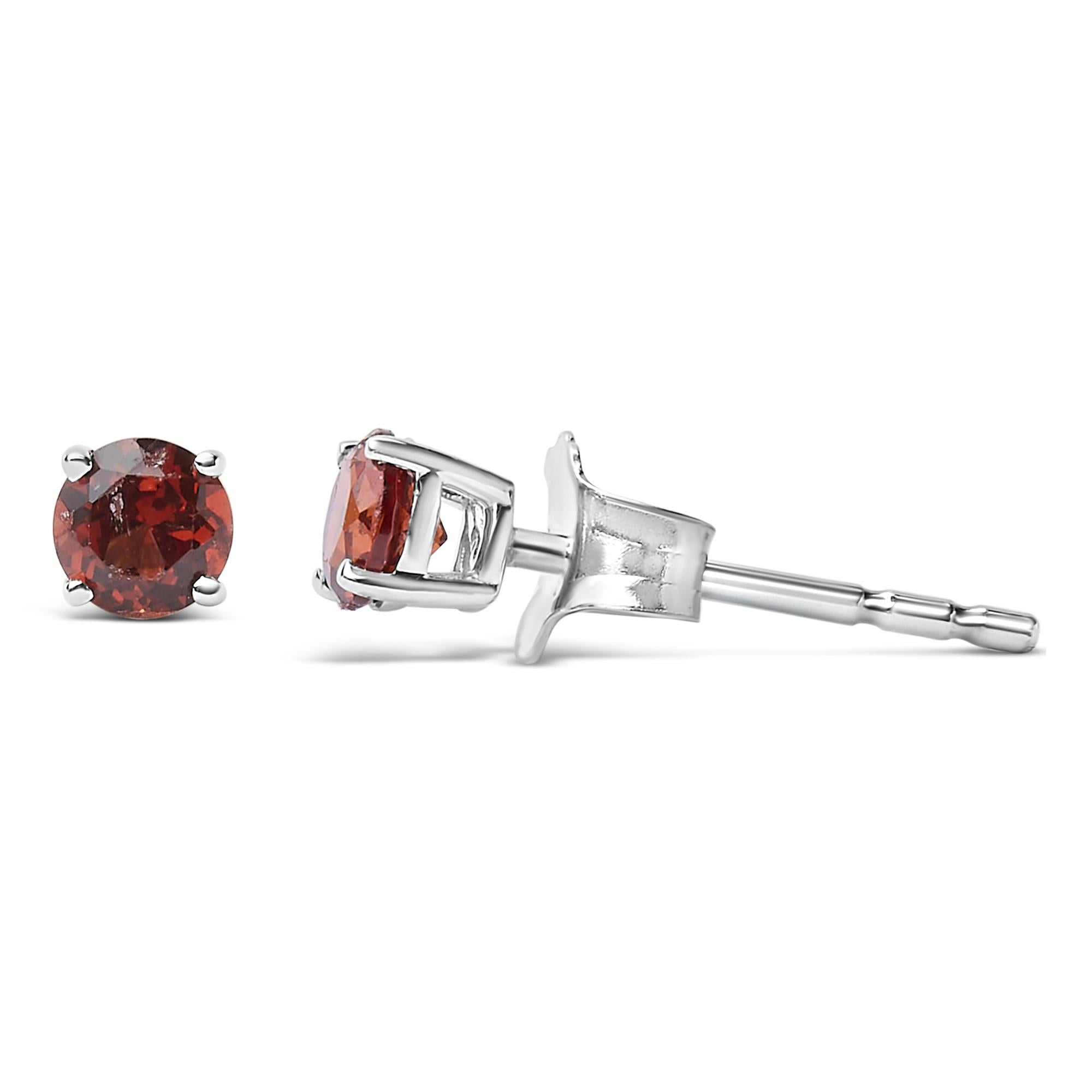 Pendientes solitarios de plata de ley 925 de 3,5 mm con piedra de nacimiento (selección de piedra preciosa) - Friggin Jewelry