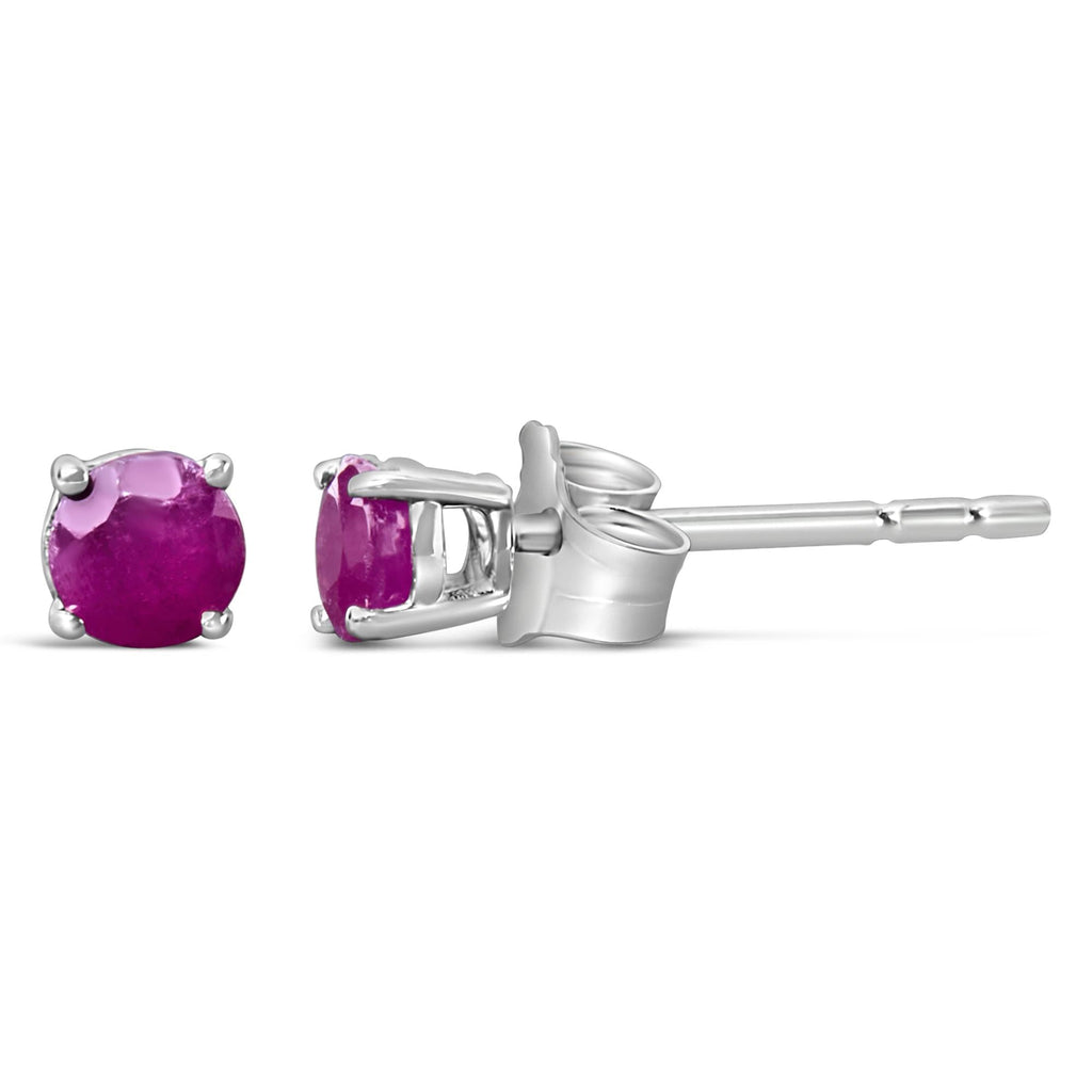 Pendientes solitarios de plata de ley 925 de 3,5 mm con piedra de nacimiento (selección de piedra preciosa) - Friggin Jewelry