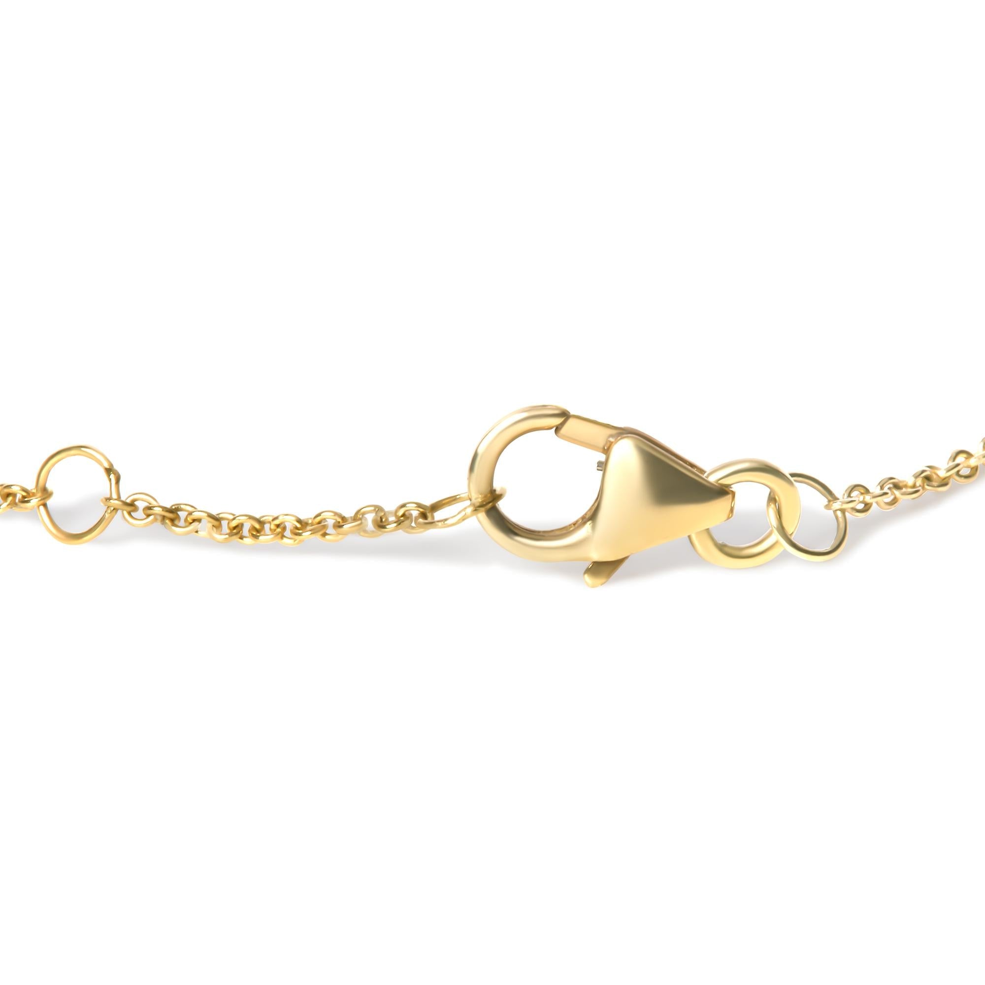 Bracciale a maglie con zaffiro blu e diamanti in oro giallo 10 carati con occhio maligno (colore HI, purezza I1-I2) - Misura 7" - Friggin Jewelry