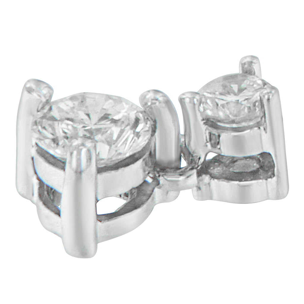 Collar con colgante de diamantes de talla redonda de 1/2 ct en oro blanco de 14 quilates (IJ, I1-I2) - Friggin Jewelry