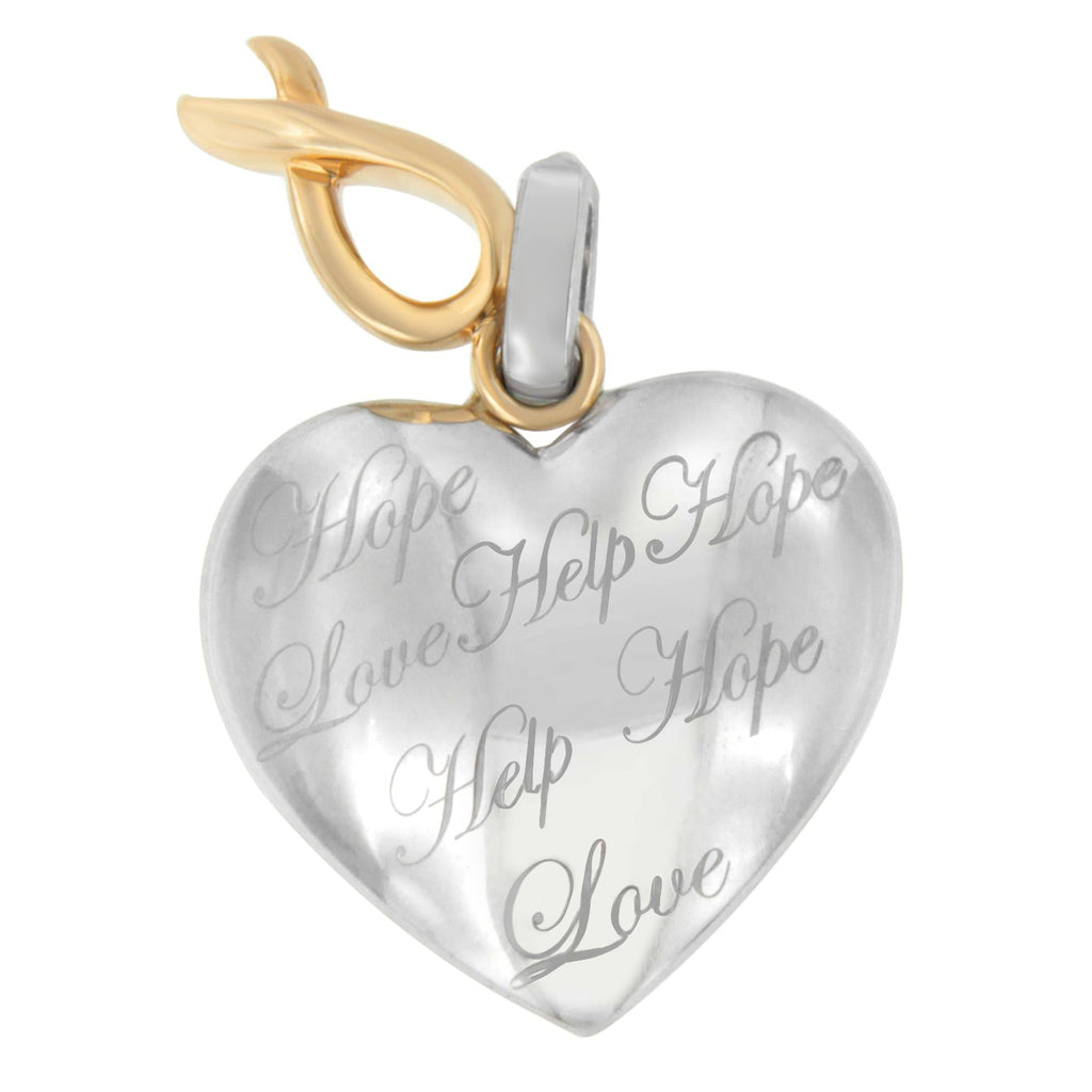 10K Yellow Gold Over Silver Heart Pendant Necklace - Friggin Jewelry