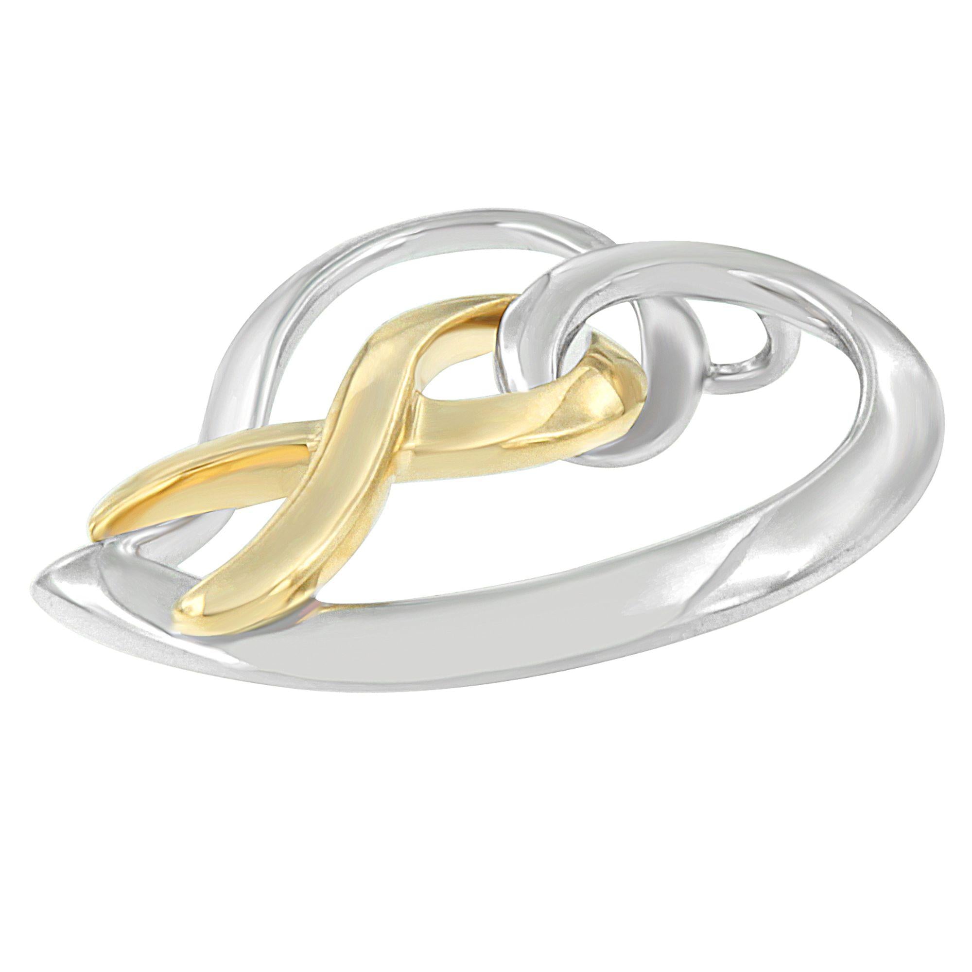 14K Gold and Silver Heart Bow Pendant Necklace - Friggin Jewelry